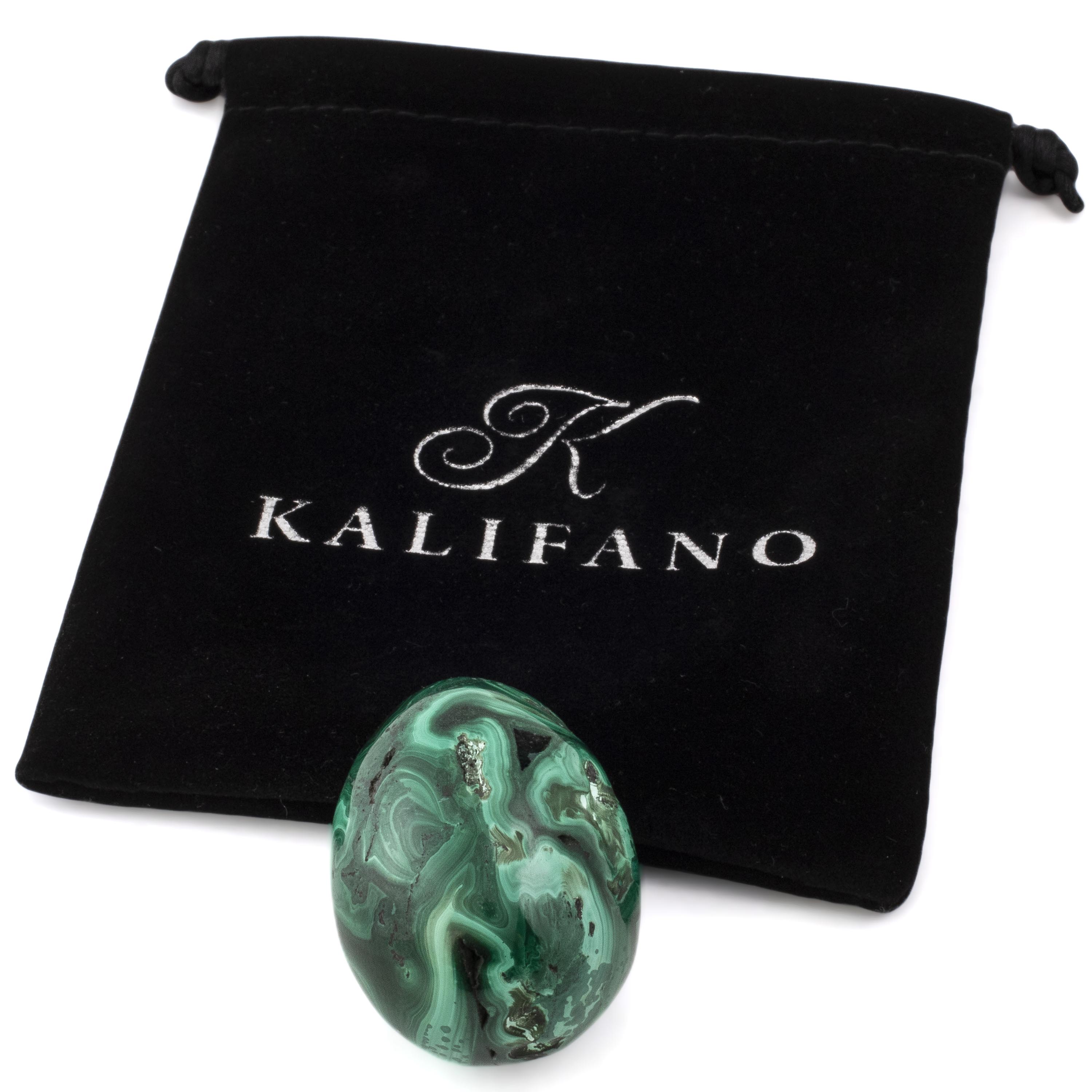 Kalifano Malachite Natural Malachite Egg Carving From Congo - 1.5" / 87g MAE200