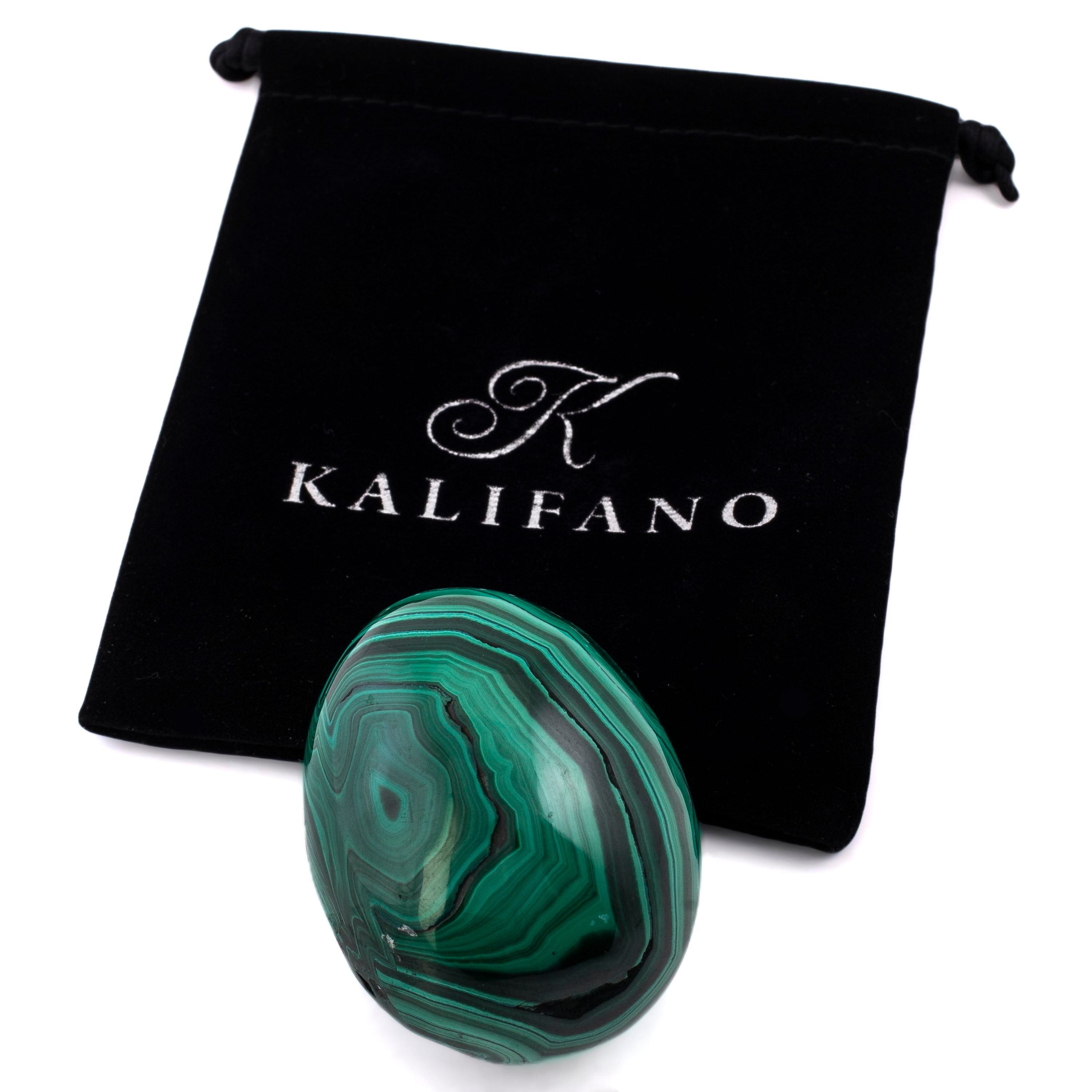 Kalifano Malachite Natural Malachite Egg Carving From Congo - 2.5" / 225g MAE550