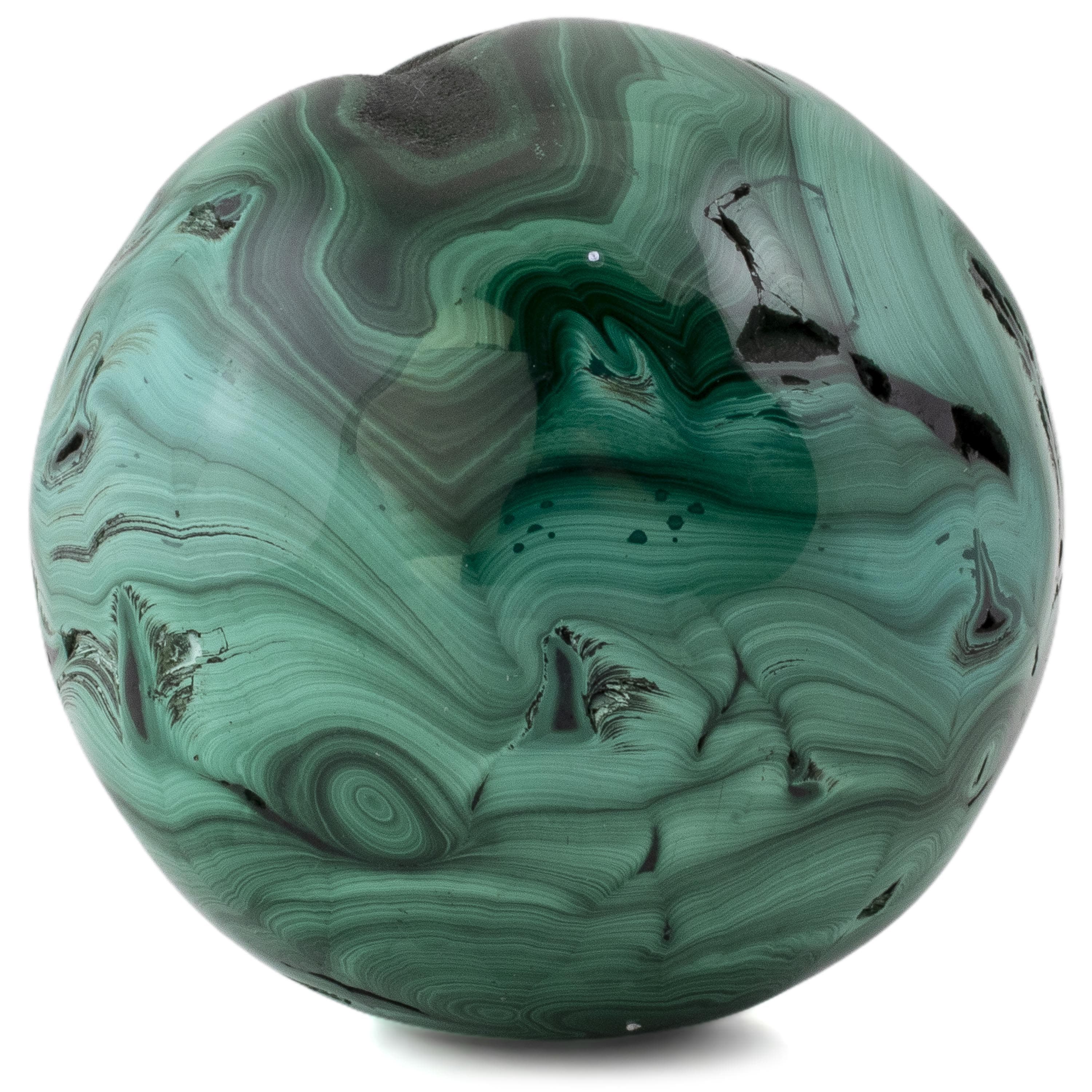 Kalifano Malachite Natural Malachite Sphere Carving From Congo - 1.5" / 125g MAS300