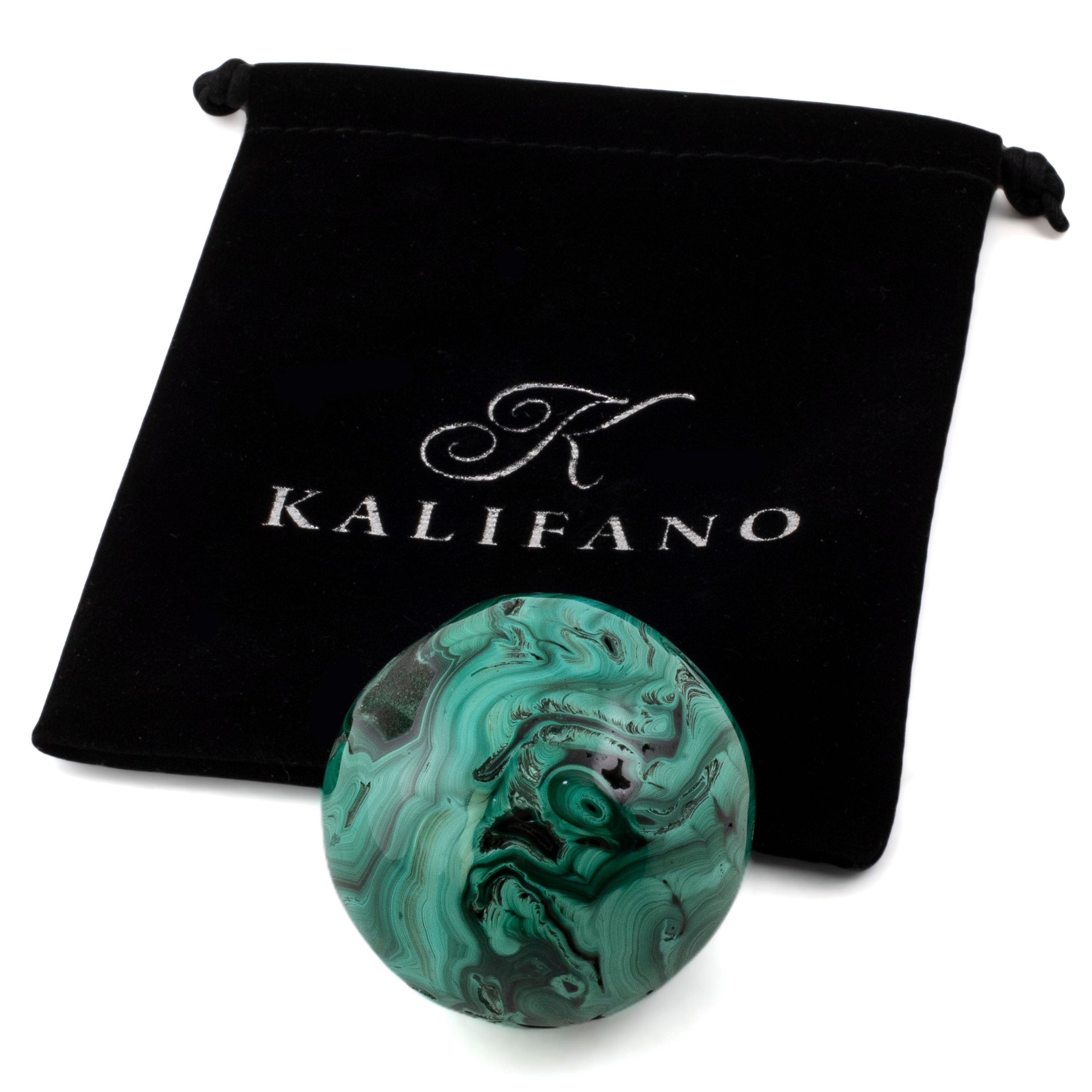 Kalifano Malachite Natural Malachite Sphere Carving From Congo - 1.5" / 125g MAS300