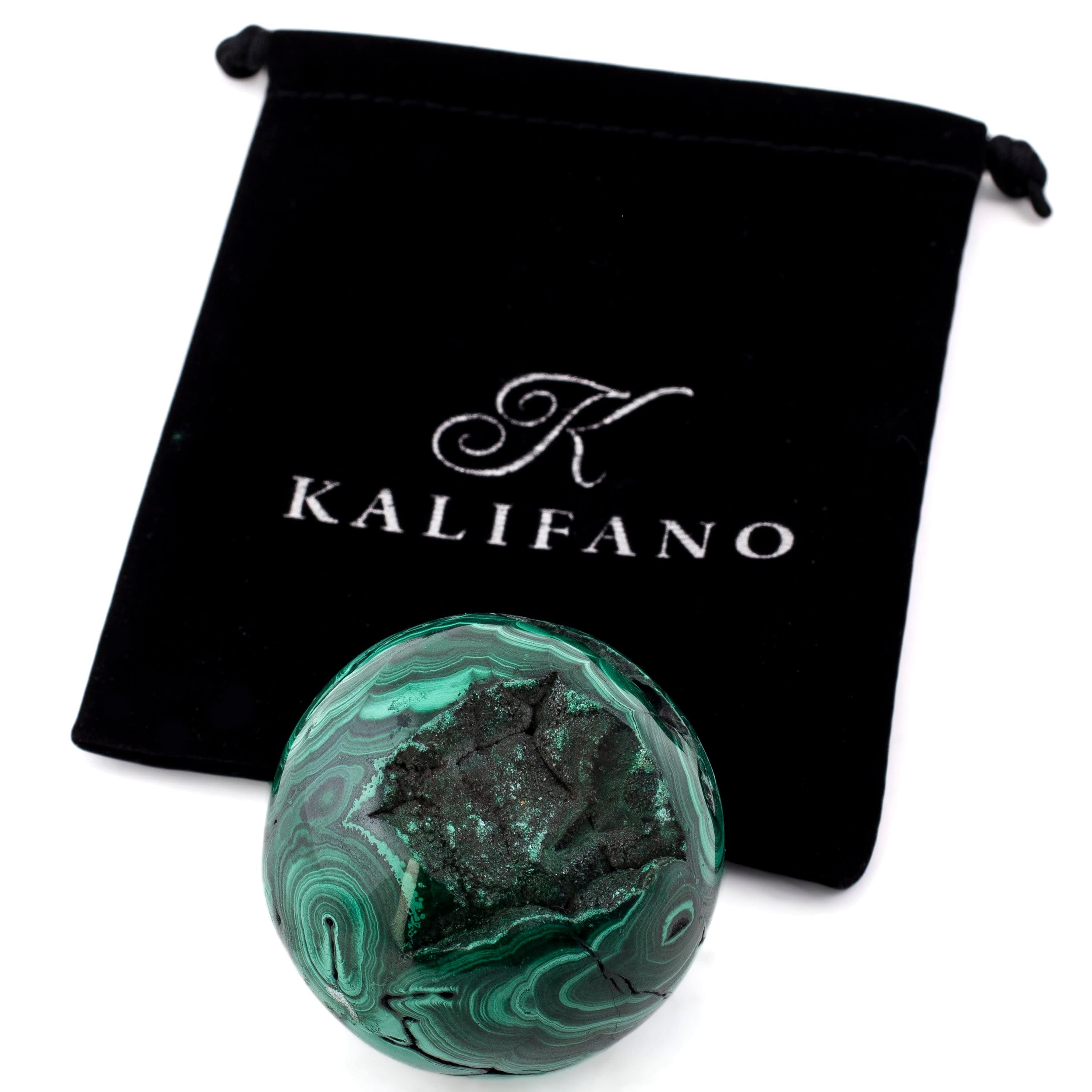 Kalifano Malachite Natural Malachite Sphere Carving From Congo - 2" / 275g MAS660
