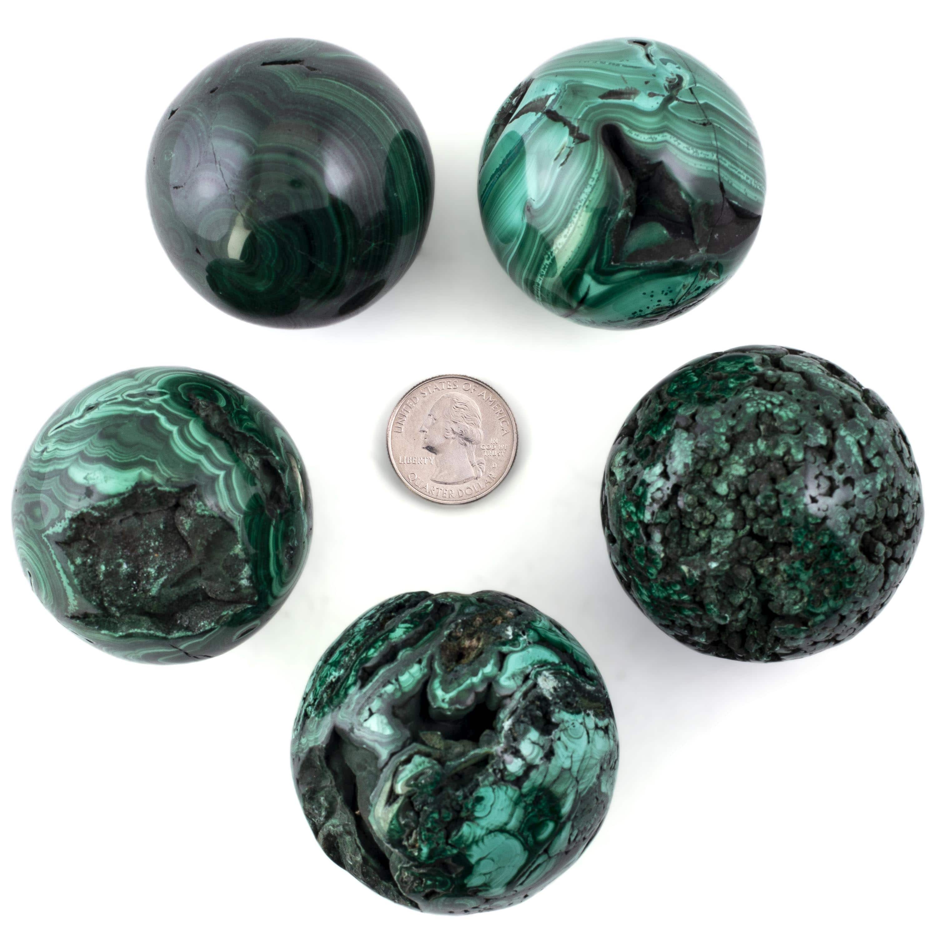 Kalifano Malachite Natural Malachite Sphere Carving From Congo - 2" / 275g MAS660
