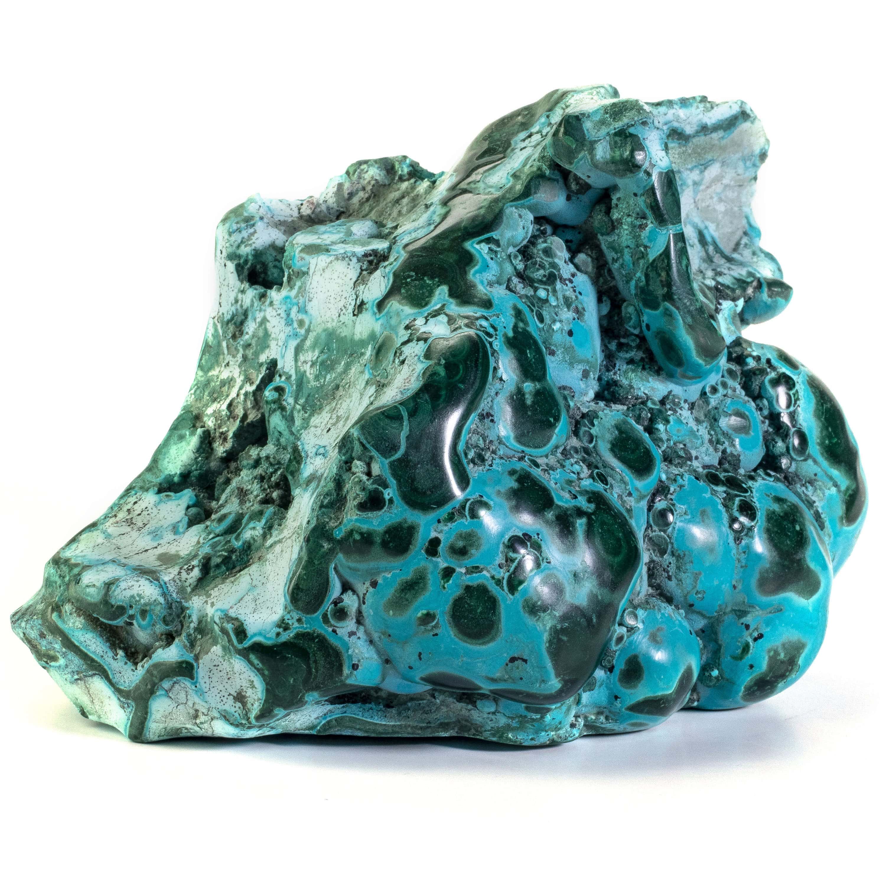 Kalifano Malachite Rare Natural Green Malachite with Blue Chrysocolla Freeform Specimen from Congo - 1.9 kg / 4.1 lbs MAC1700.002