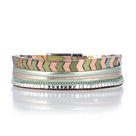 Short Multiple Strand Bracelet Pink and Green With Magnetic Clasp