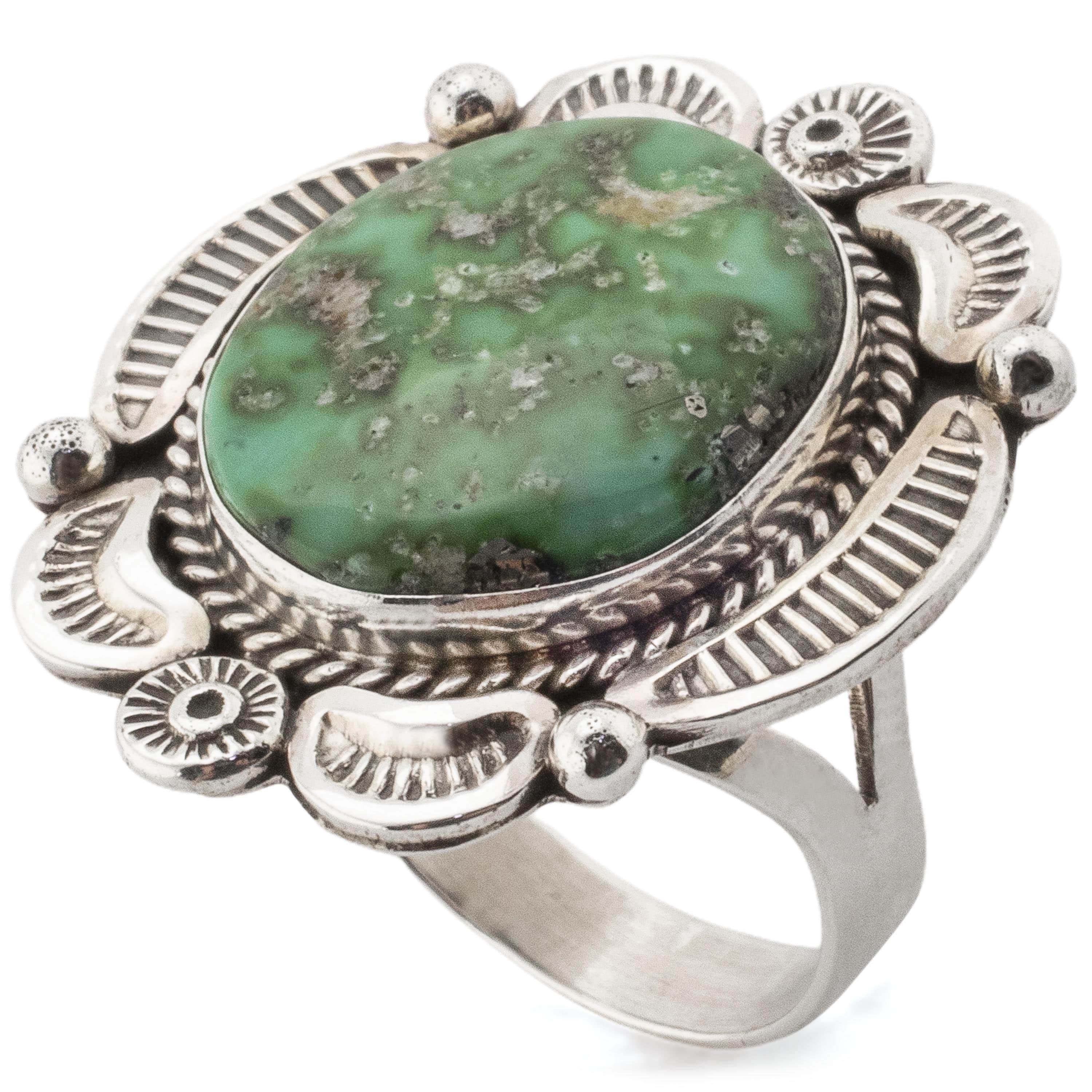 Kalifano Native American Jewelry 10.5 Ella M. Linkin Sonoran Gold Turquoise USA Native American Made 925 Sterling Silver Ring NAR1000.008.105