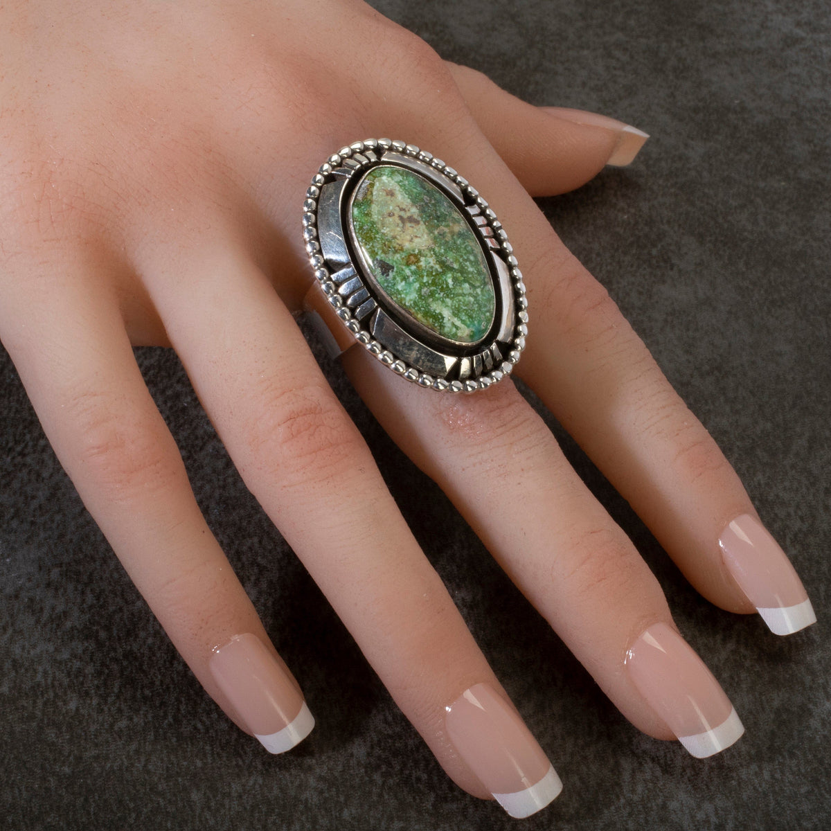 Kalifano Native American Jewelry 10 Eddie Secatero Navajo Sonoran Gold Turquoise USA Native American Made 925 Sterling Silver Ring NAR1200.051.10