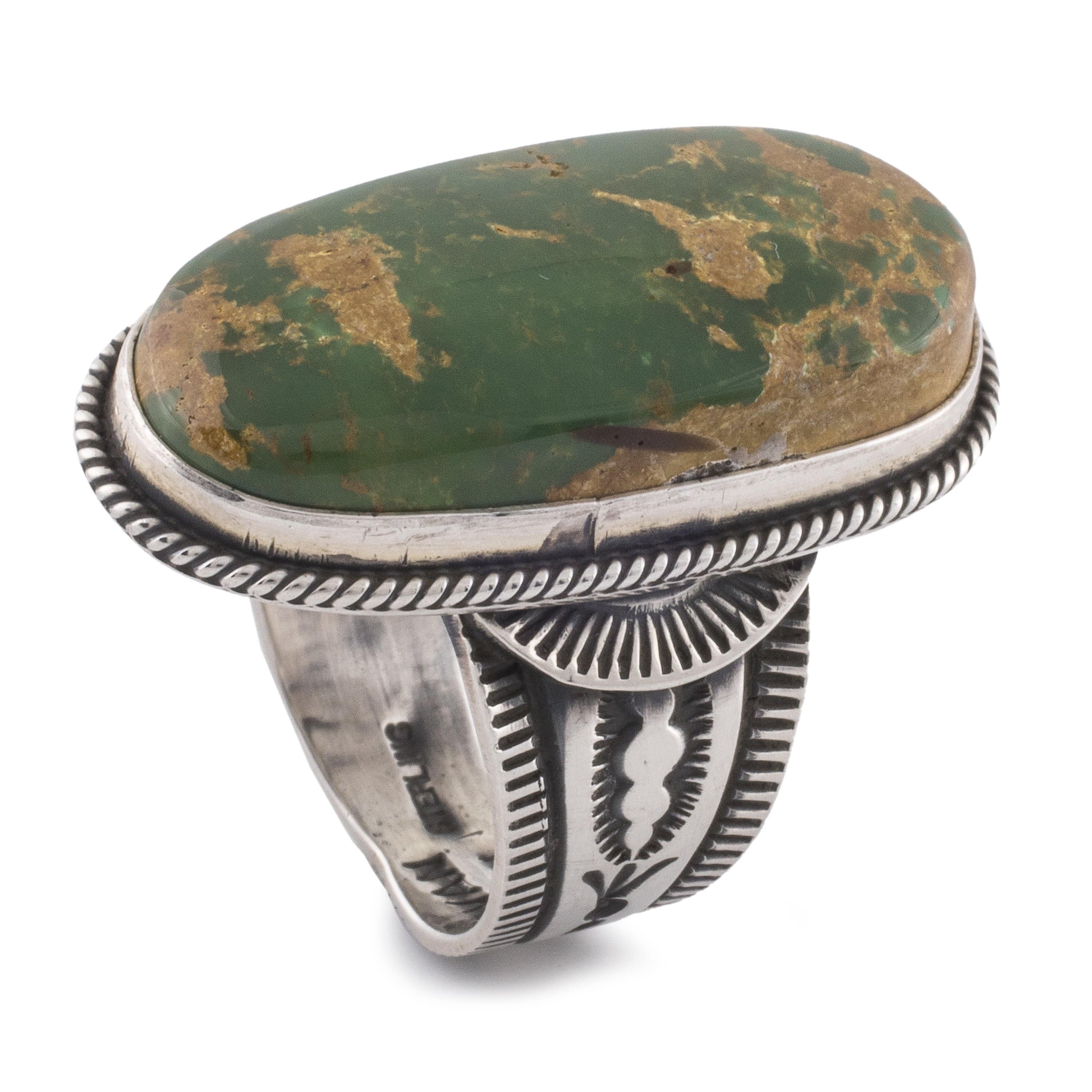 Kalifano Native American Jewelry 11 Donovan Cadman Royston Turquoise USA Native American Made 925 Sterling Silver Ring NAR1200.016.11
