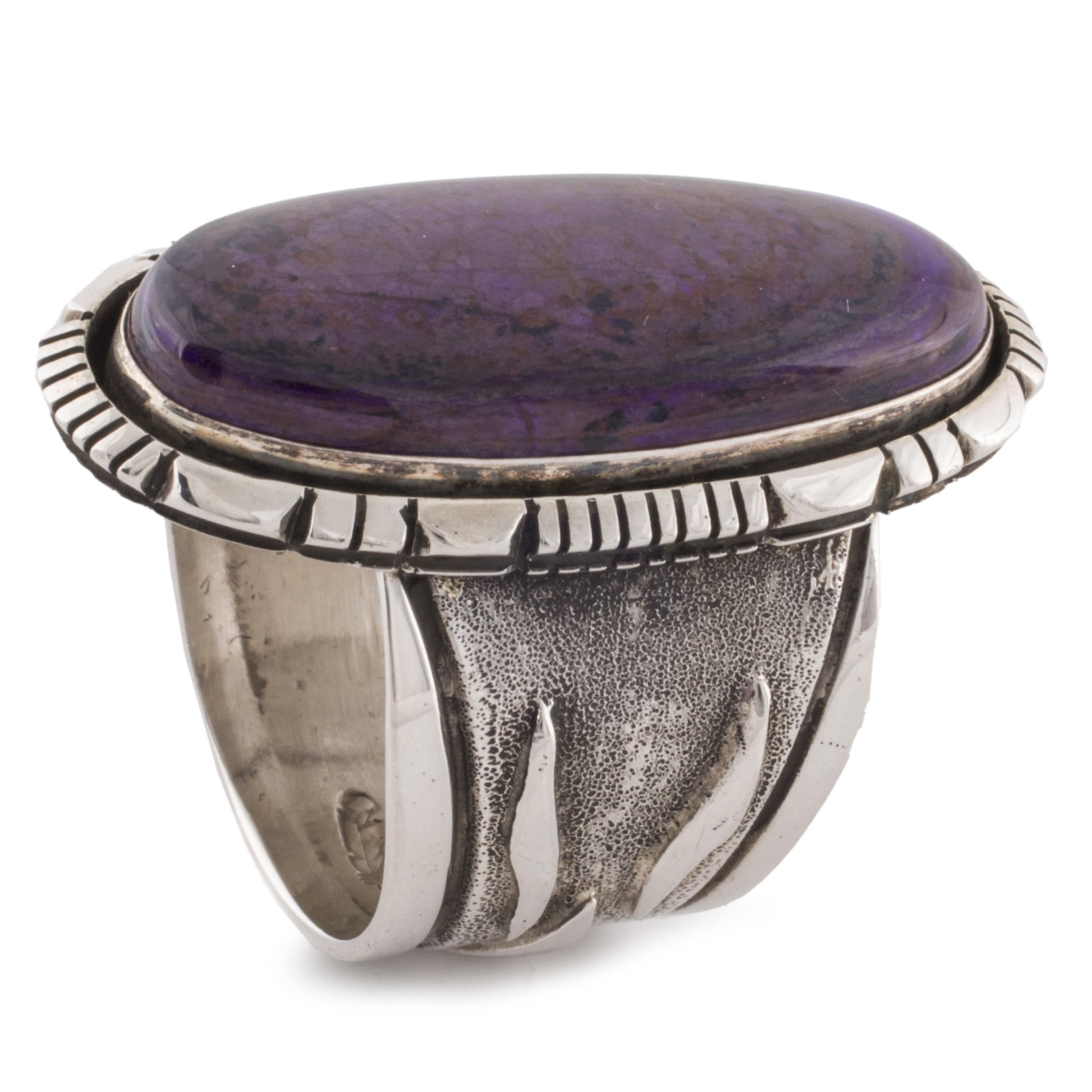 Kalifano Native American Jewelry 14 Cody Willie Sugilite USA Native American Made 925 Sterling Silver Ring NAR1200.018.14