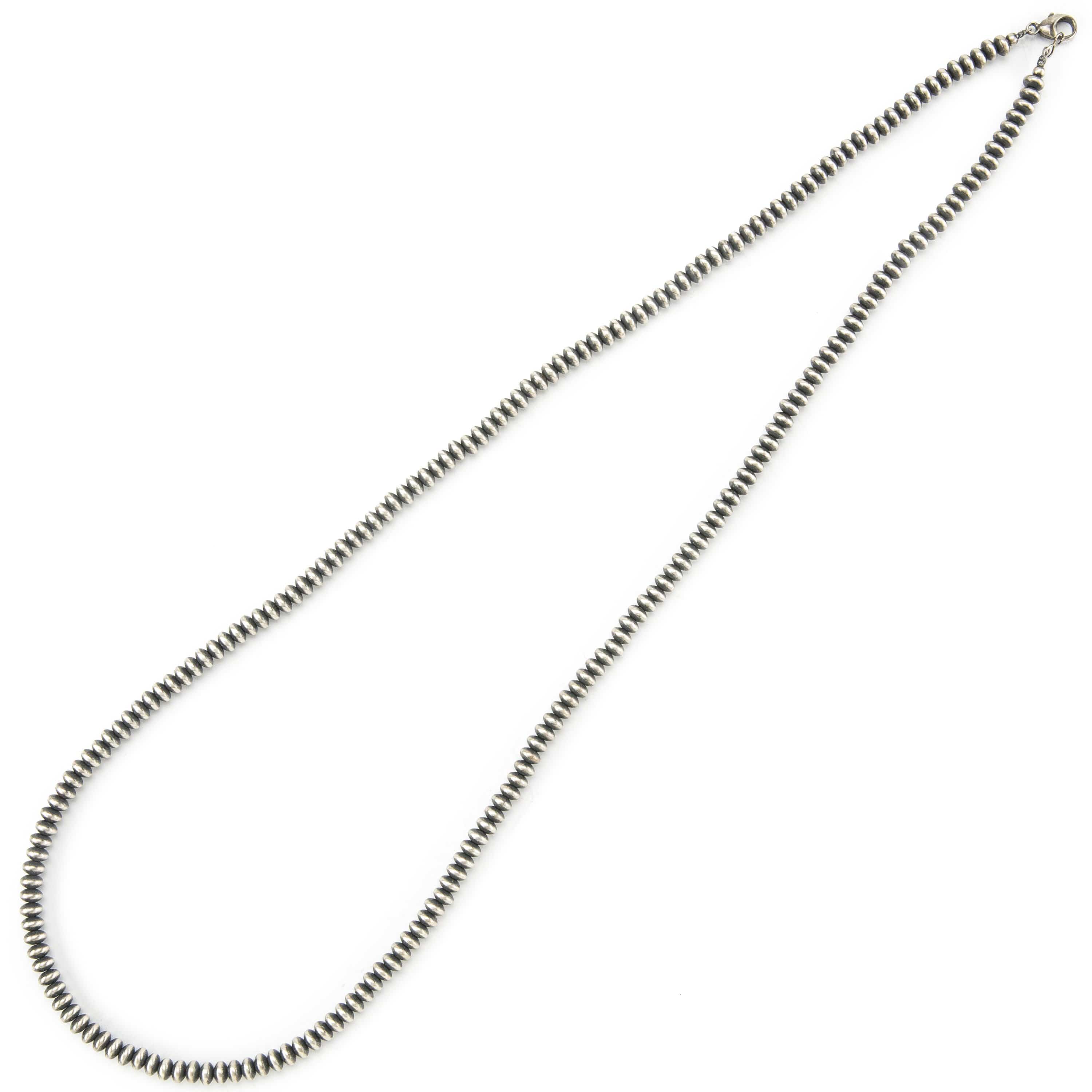 Kalifano Native American Jewelry 1mm Navajo Pearl USA Native American Made 925 Sterling Silver Necklace NAN2700.006