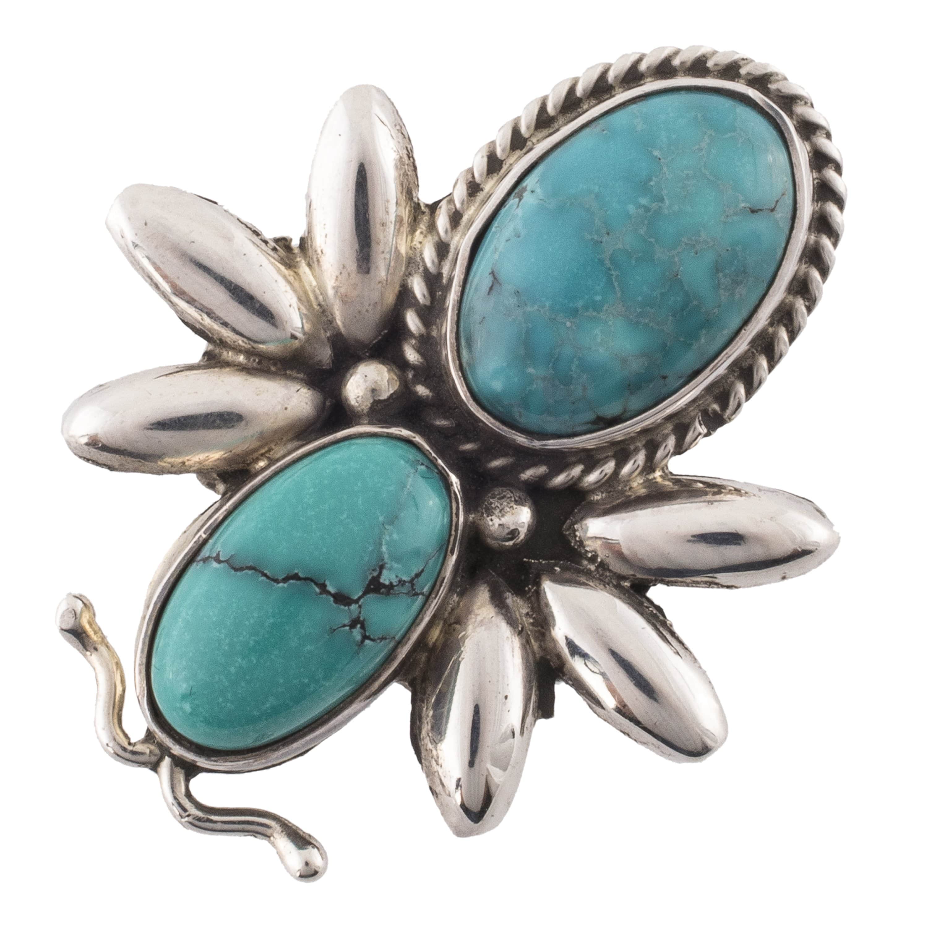 Kalifano Native American Jewelry 5.5 Dragonfly Campitos Turquoise USA Native American Made 925 Sterling Silver Ring NAR300.029.55