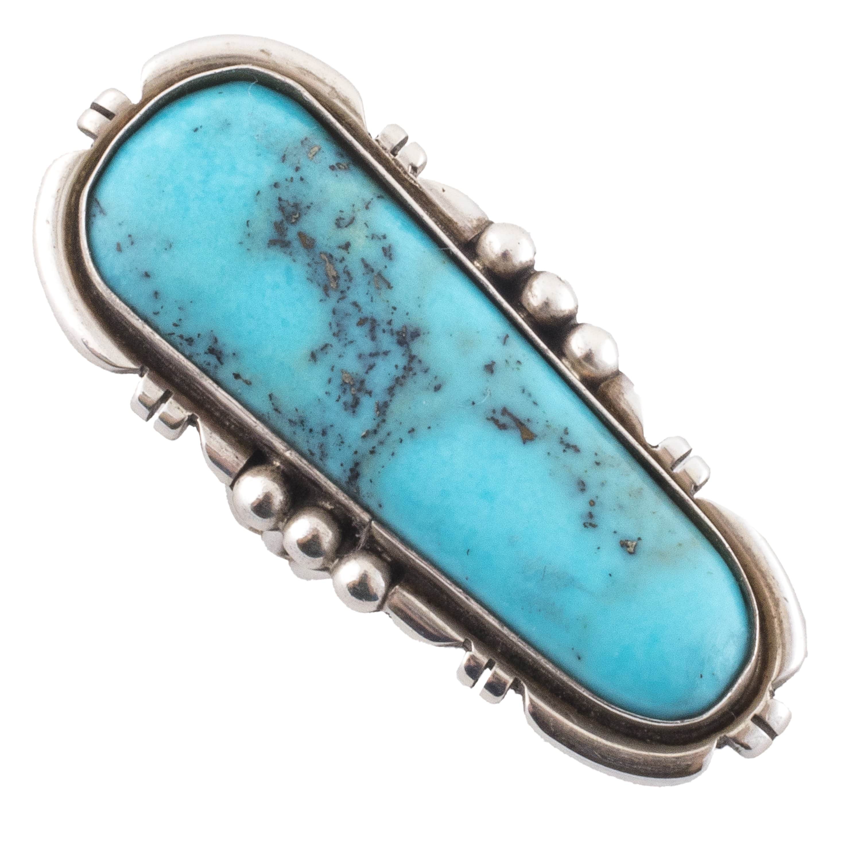 Kalifano Native American Jewelry 5 Kingman Turquoise USA Native American Made 925 Sterling Silver Ring NAR600.024.5