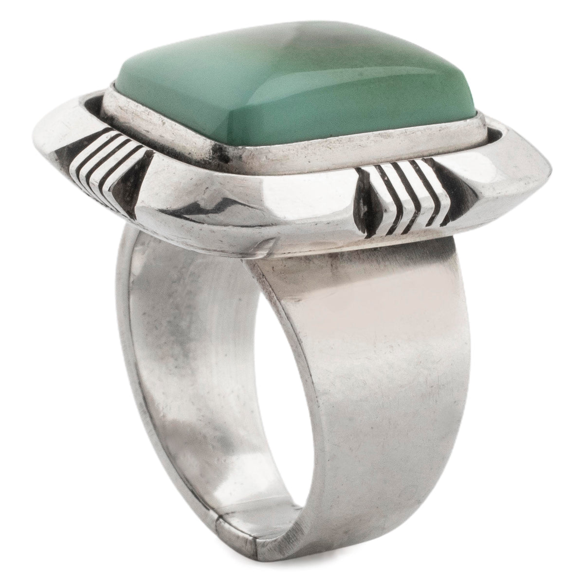 Kalifano Native American Jewelry 6 Eddie Secatero Royston Turquoise Square USA Native American Made 925 Sterling Silver Ring NAR800.023.6