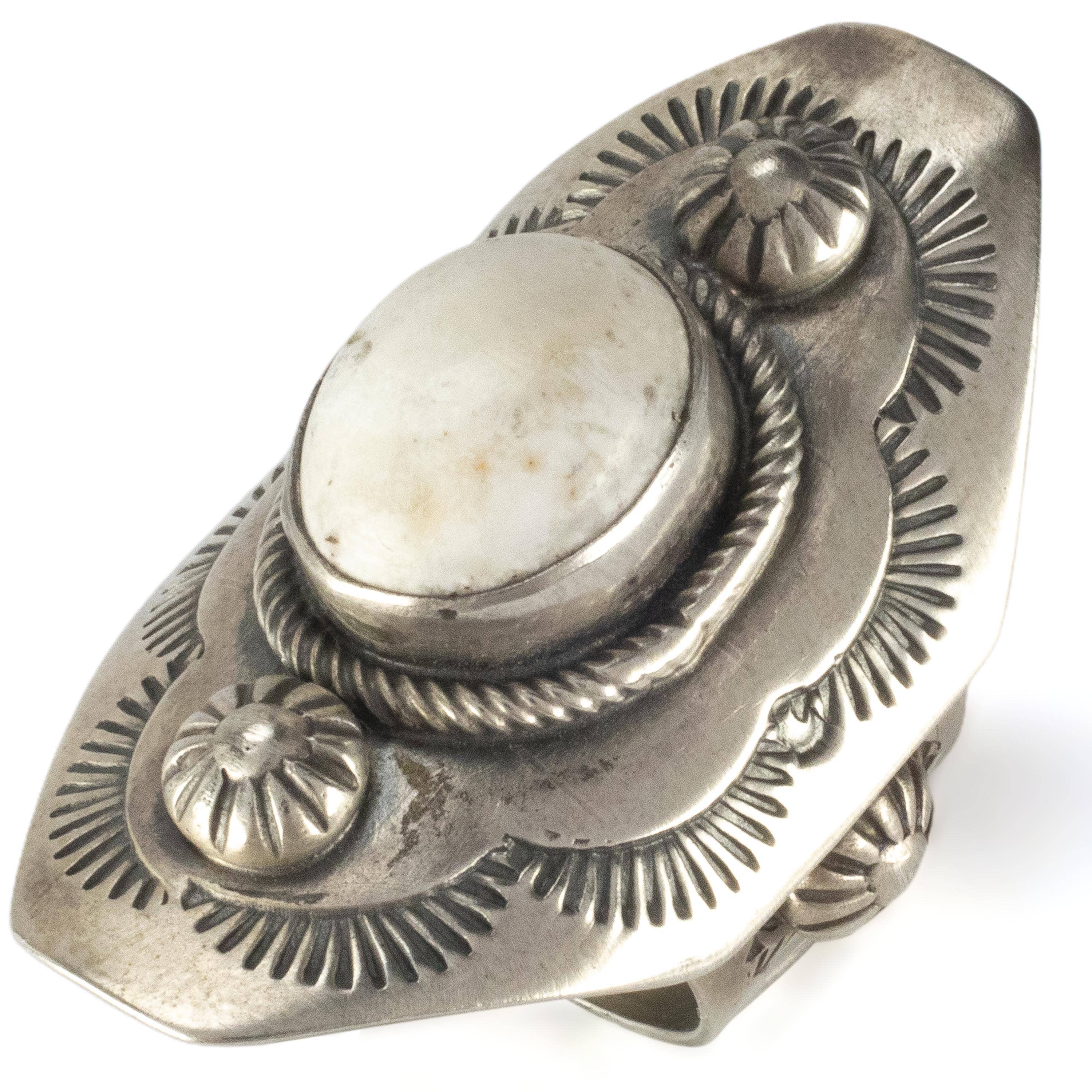 Kalifano Native American Jewelry 7.5 Brian Yellowhorse Navajo Kingman Turquoise USA Native American Made 925 Sterling Silver Ring NAR1800.008.75