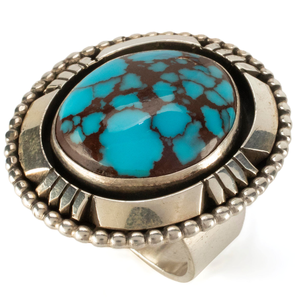 Kalifano Native American Jewelry 7 Eddie Secatero Navajo Prince Turquoise USA Native American Made 925 Sterling Silver Ring NAR1600.006.7