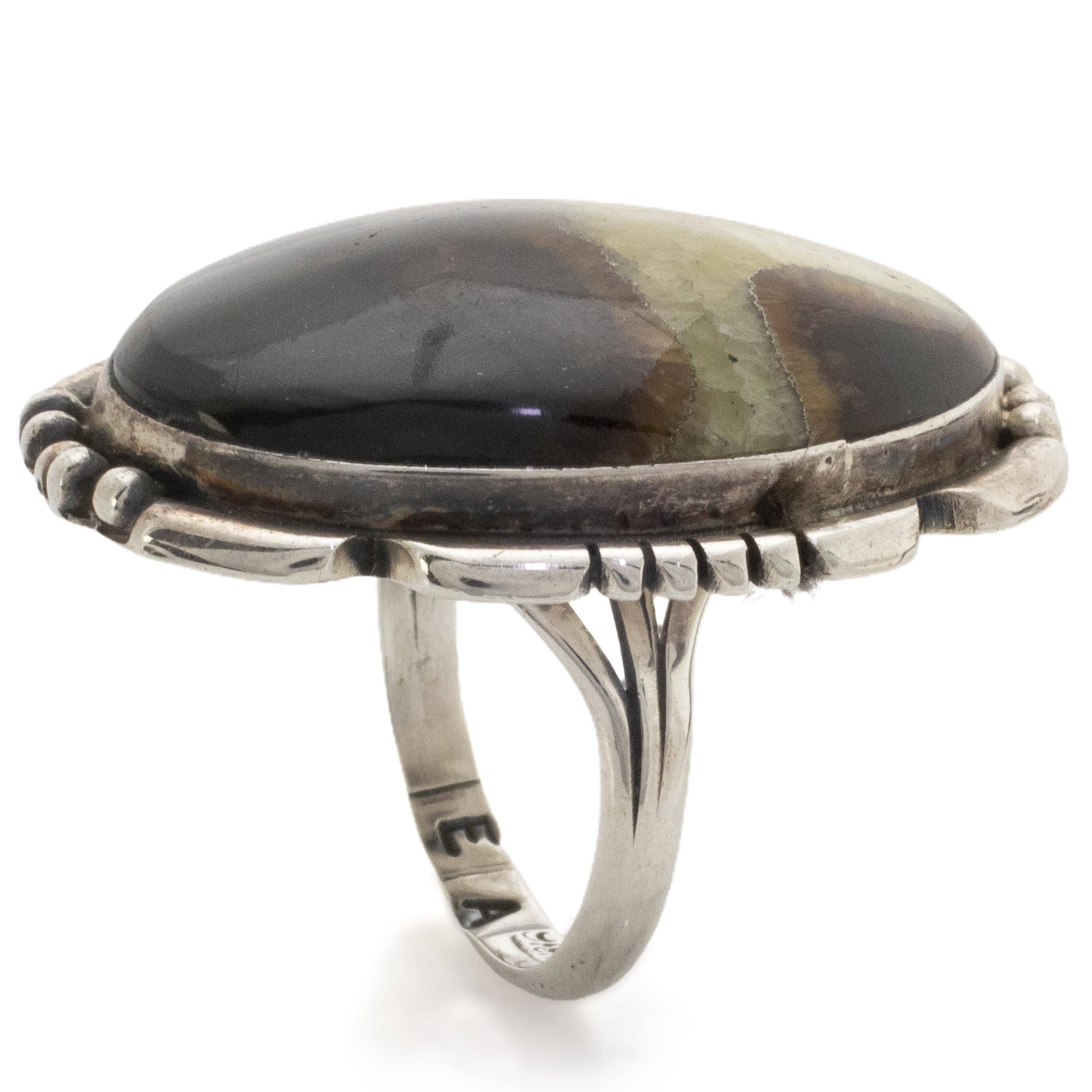 Kalifano Native American Jewelry 7 Septarian USA Native American Made 925 Sterling Silver Ring NAR600.044.7