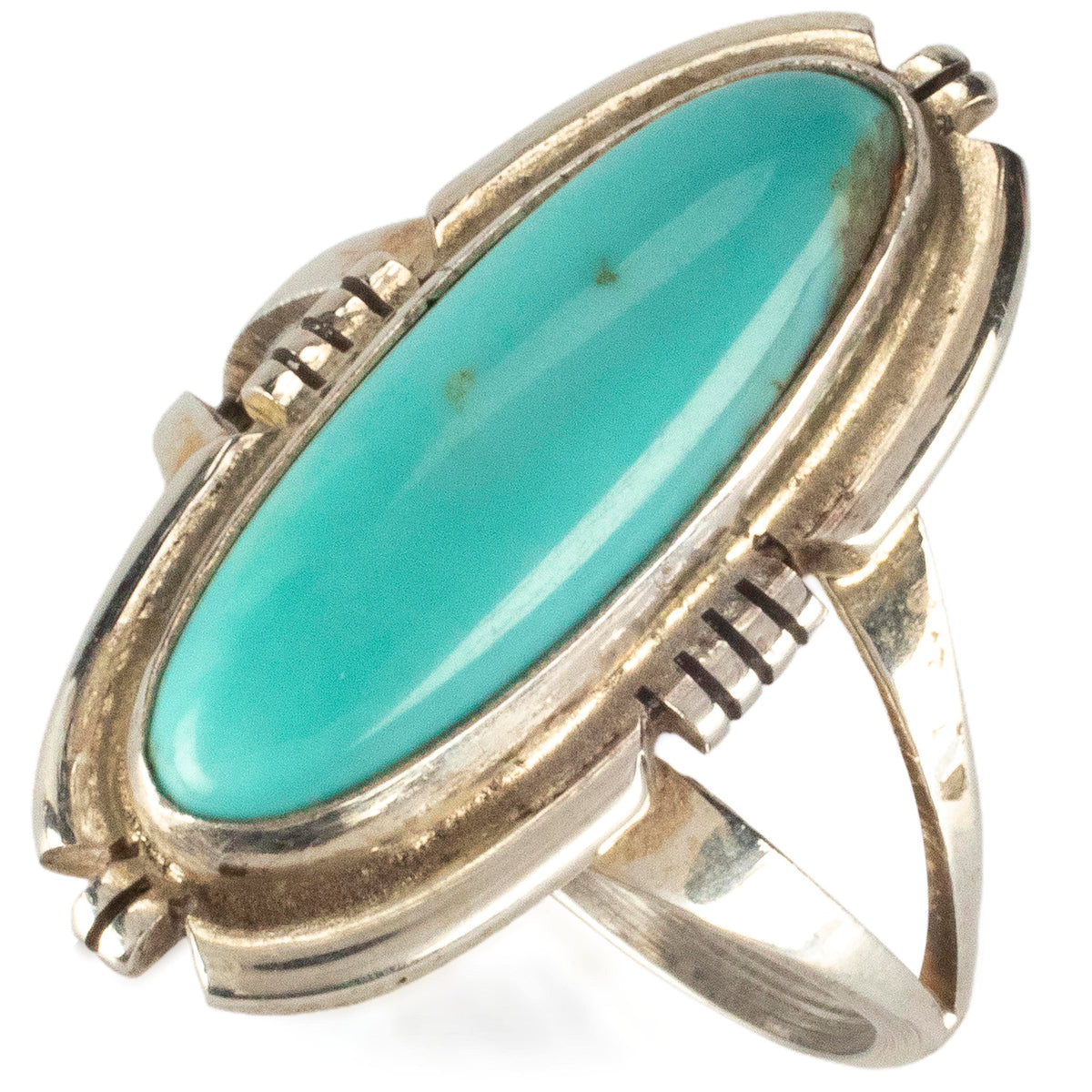 Kalifano Native American Jewelry 9.5 Eddie Secatero Navajo Campitos Turquoise USA Native American Made 925 Sterling Silver Ring NAR300.094.95
