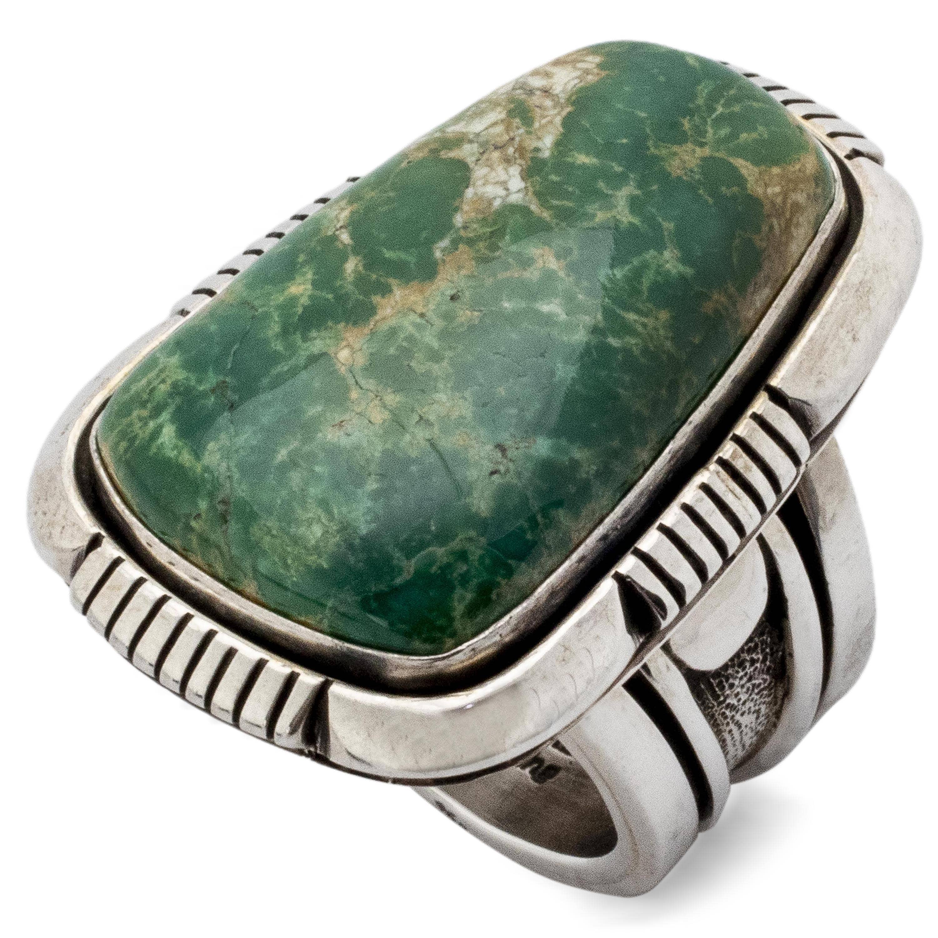 Kalifano Native American Jewelry 9 Cody Willie Tyrone Turquoise USA Native American Made 925 Sterling Silver Ring NAR1800.004.9