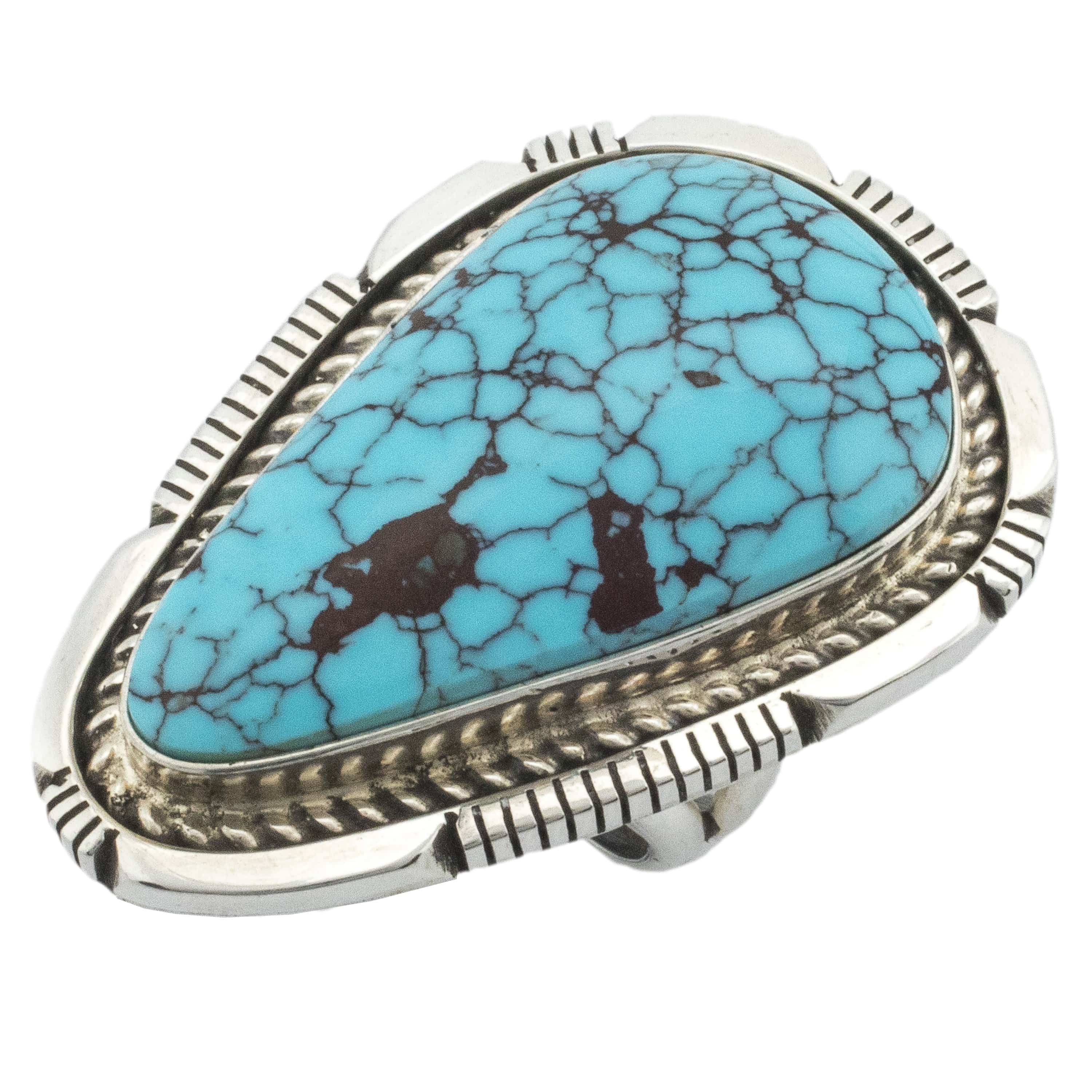 Kalifano Native American Jewelry 9 Eddie Secatero Egyptian Turquoise USA Native American Made 925 Sterling Silver Ring NAR800.010.9