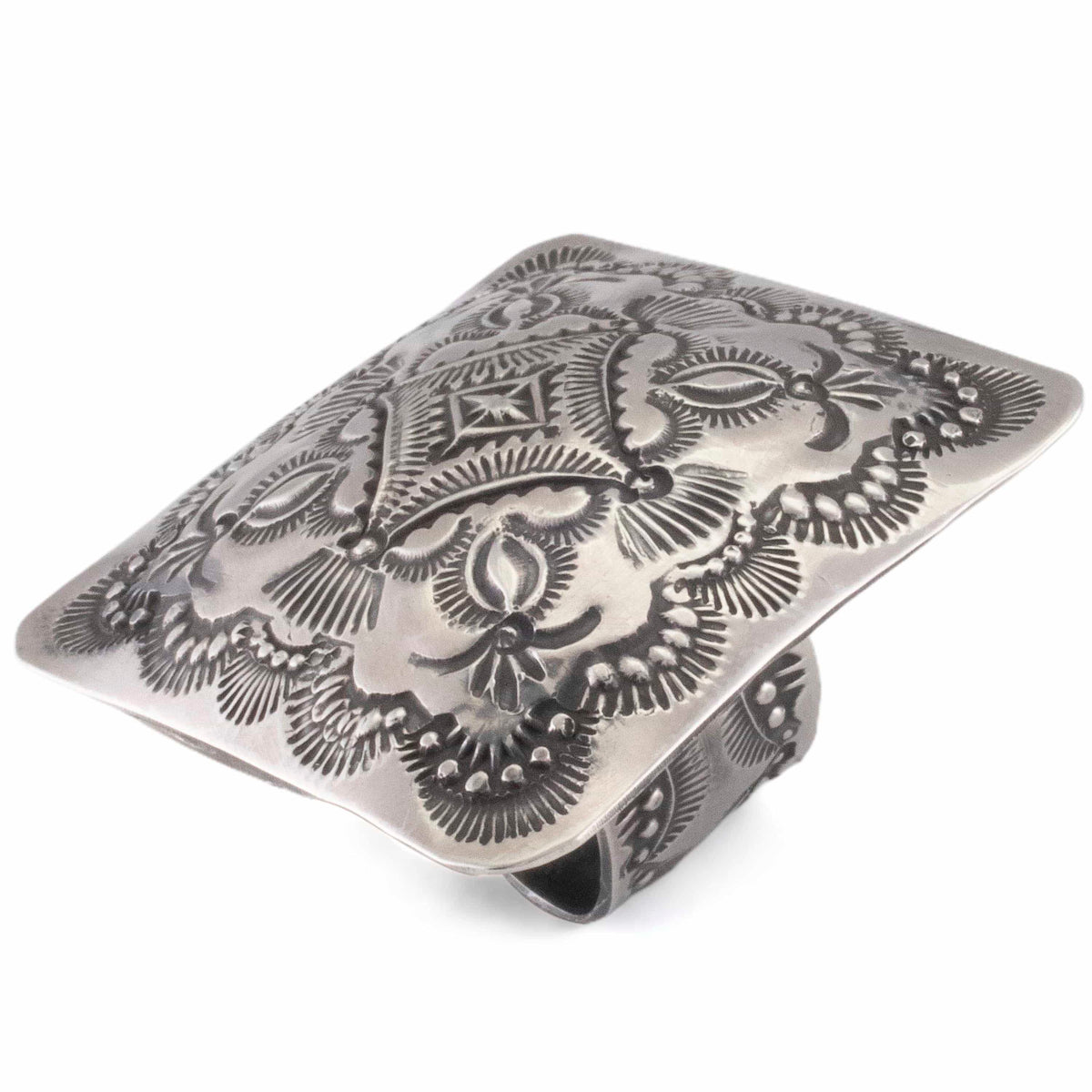 Kalifano Native American Jewelry ADJUSTABLE Vincent Platero Navajo Adjustable USA Native American Made 925 Sterling Silver Ring NAR700.028.ADJ