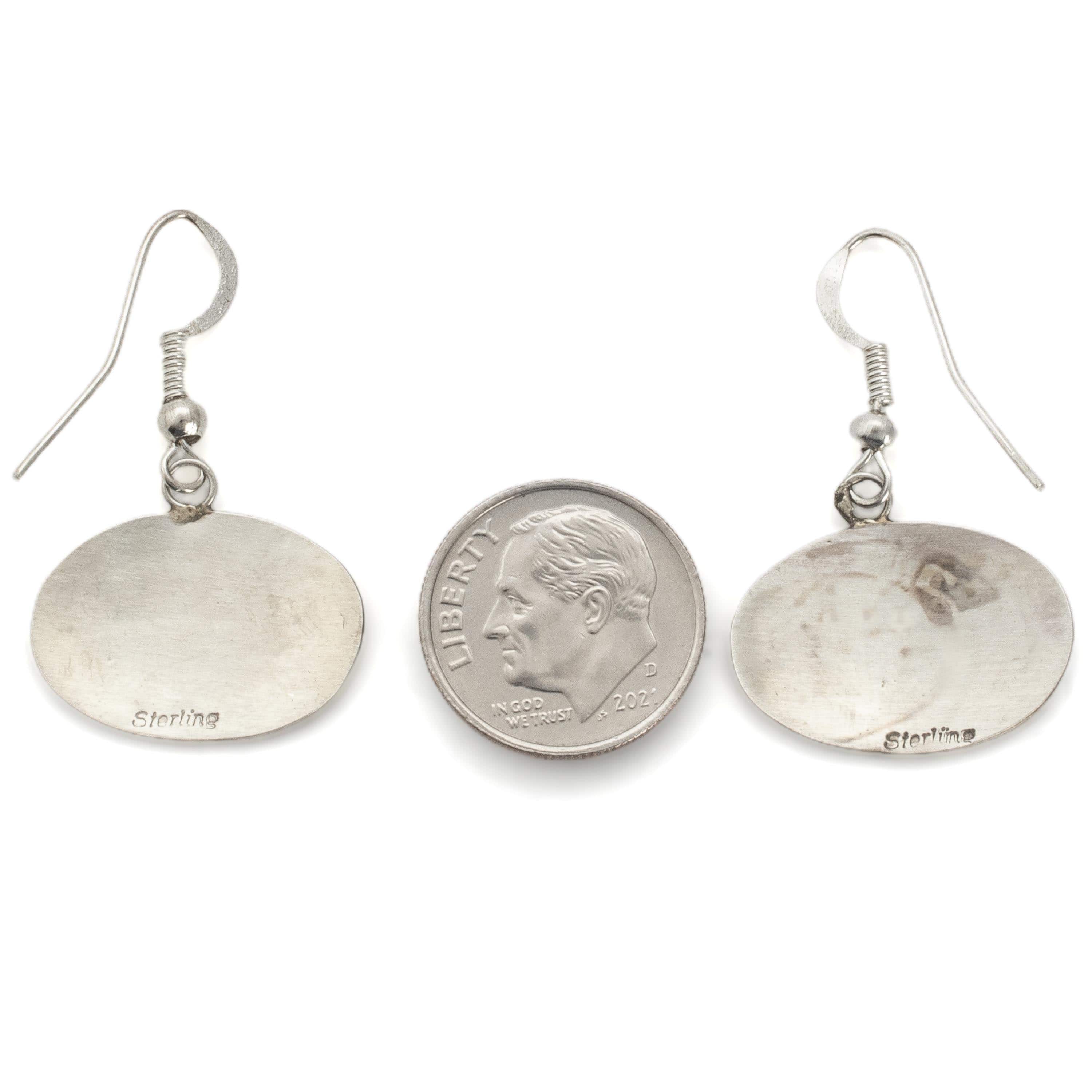 Kalifano Native American Jewelry Bear USA Native American Made Sterling Silver Earrings NAE150.005