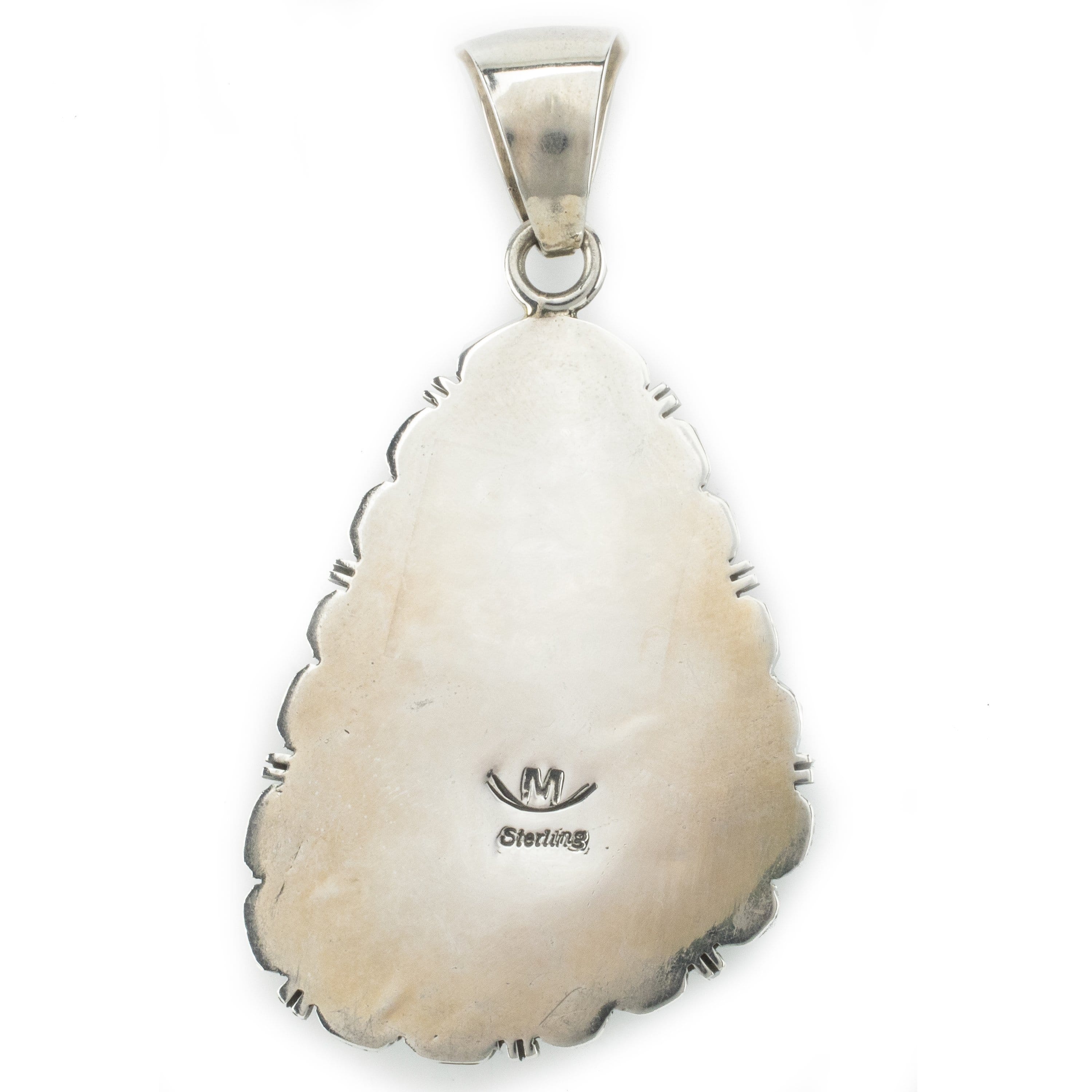 Kalifano Native American Jewelry Carico Lake Turquoise USA Native American Made 925 Sterling Silver Pendant NAN1800.008