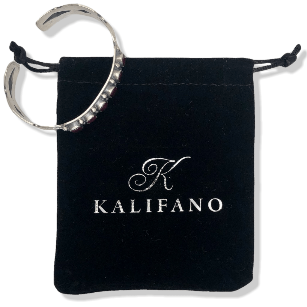 Kalifano Native American Jewelry Jeff Largo Sugilite Native American Made 925 Sterling Silver Cuff NAB900.001