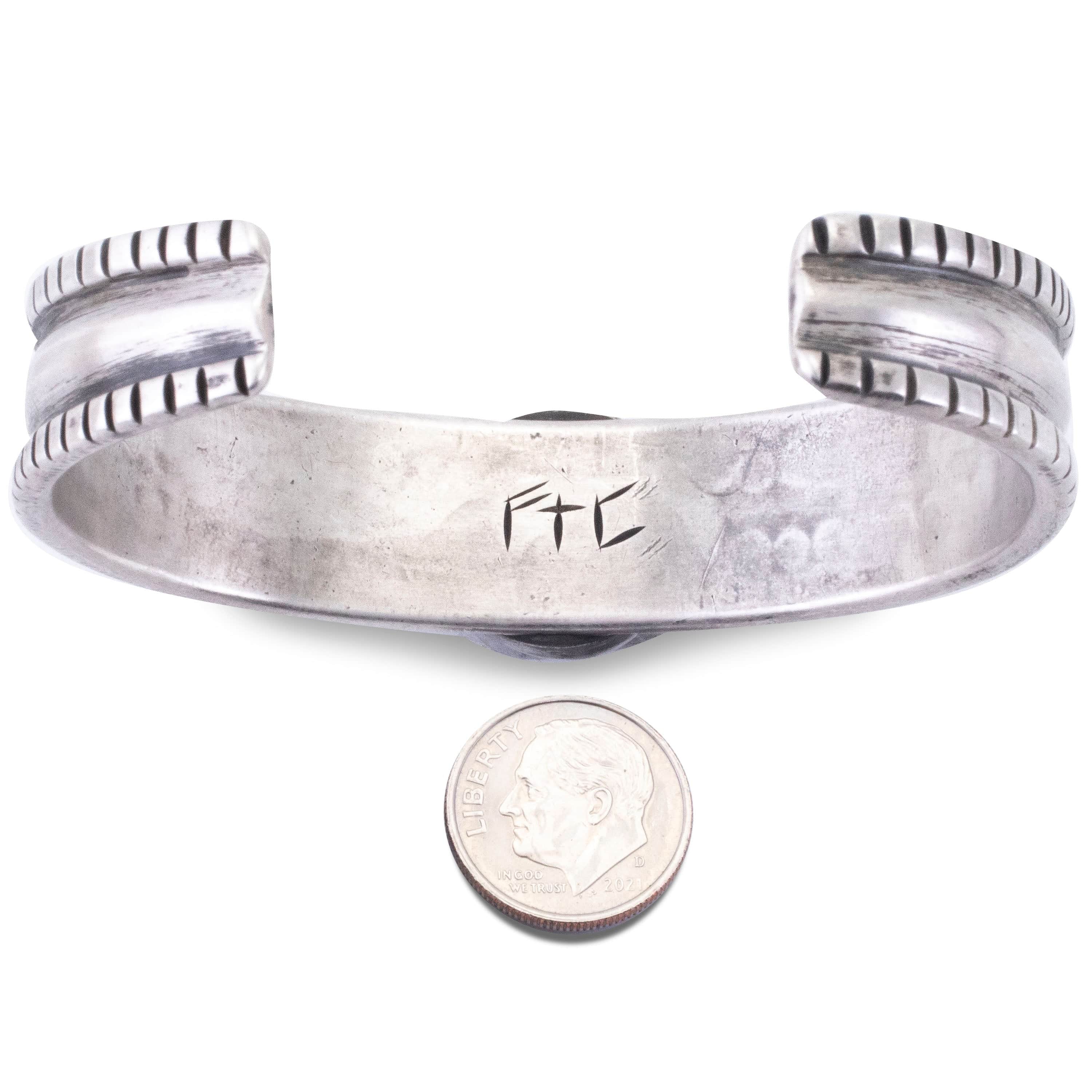 Kalifano Native American Jewelry Joel O'Neal Egyptian Turquoise USA Native American Made 925 Sterling Silver Cuff NAB2600.004