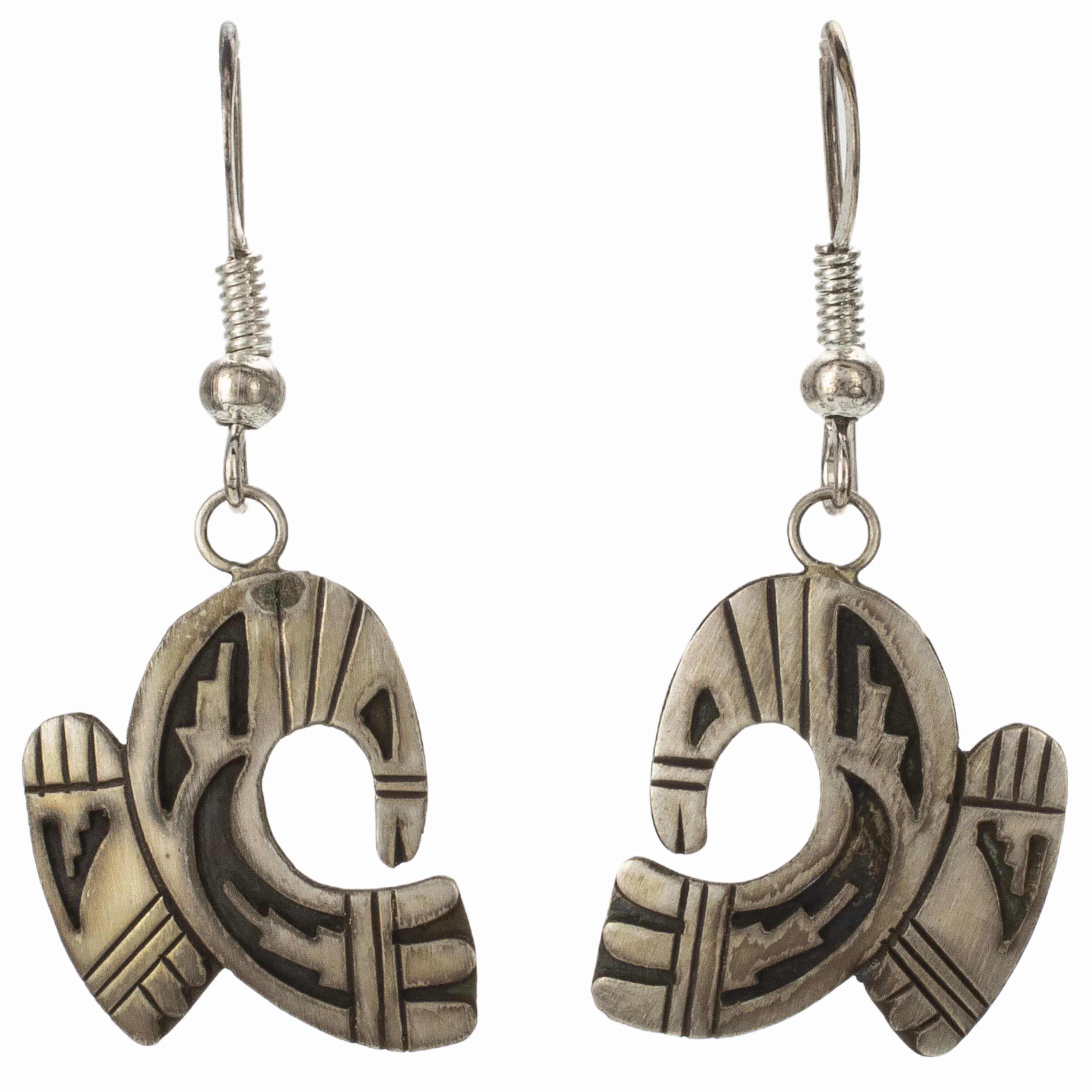 Kalifano Native American Jewelry Navajo Thunderbird USA Native American Made Sterling Silver Earrings NAE150.007