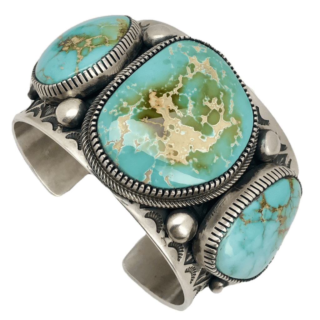 Kalifano Native American Jewelry R. Bennet Royston Turquoise Native American Made Sterling 925 Silver Cuff NAB8000.001