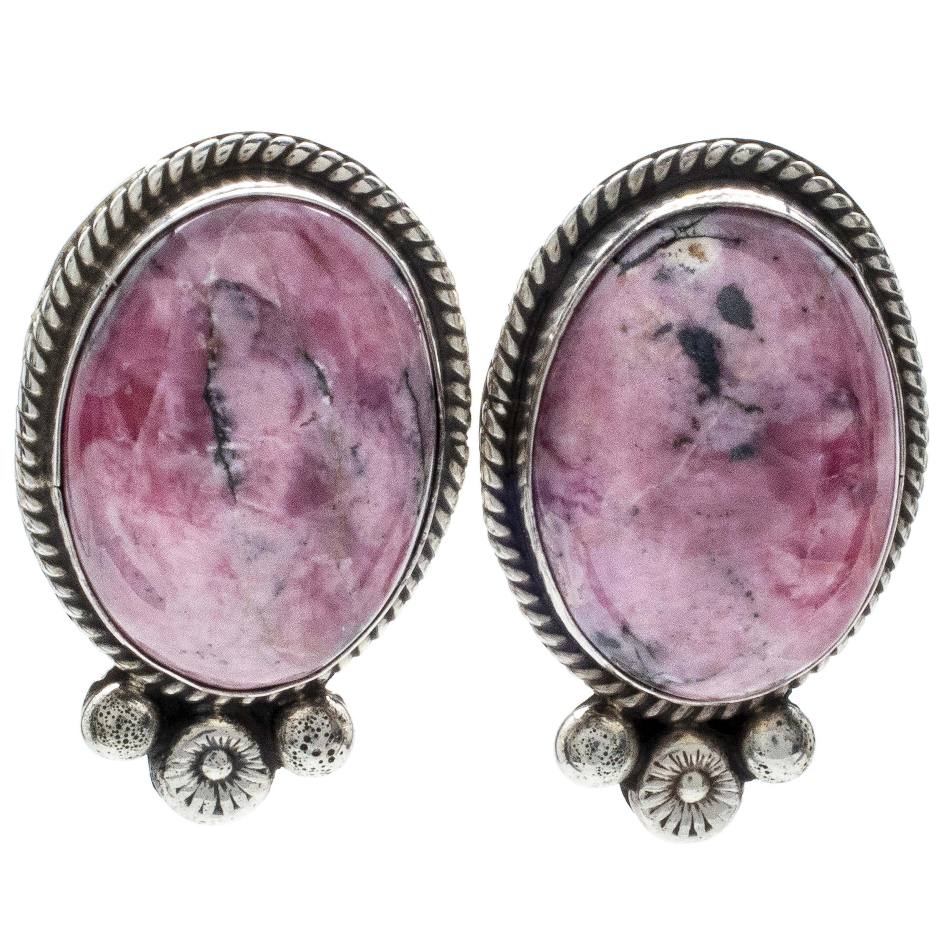 Kalifano Native American Jewelry Rhodonite USA Native American Made Earrings NAE600.007