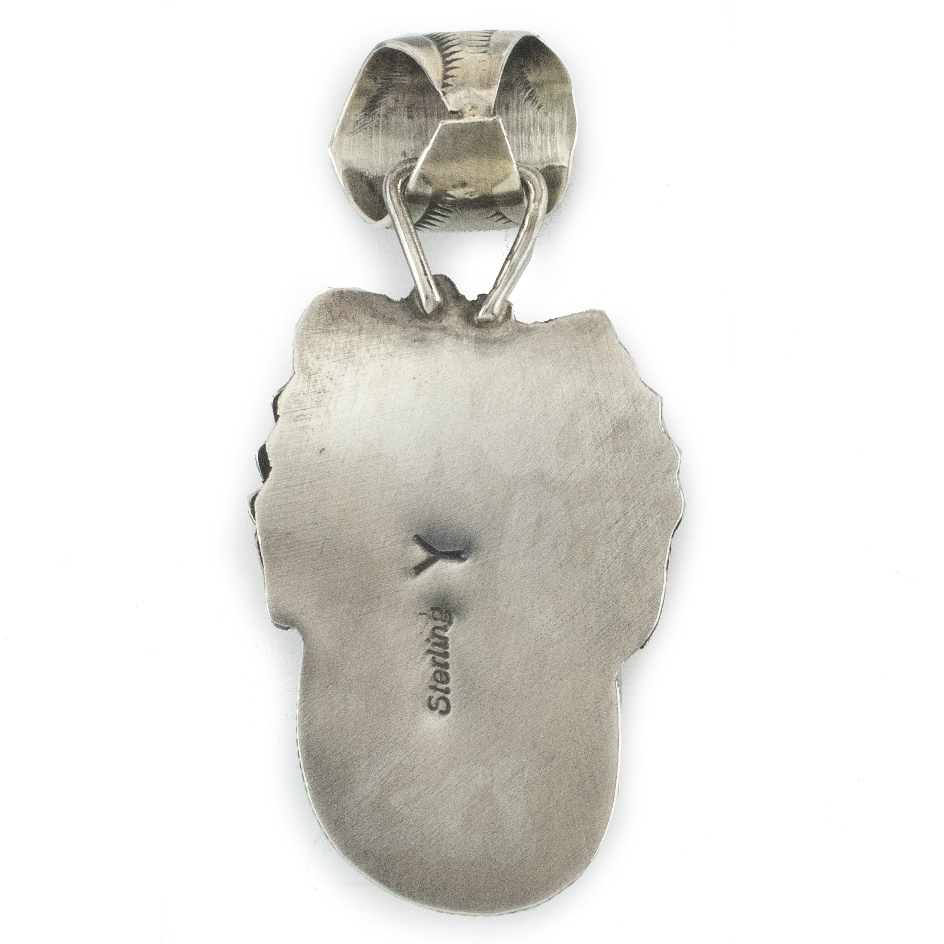 Kalifano Native American Jewelry Royston Turquoise USA Native American Made 925 Sterling Silver Pendant NAN600.007