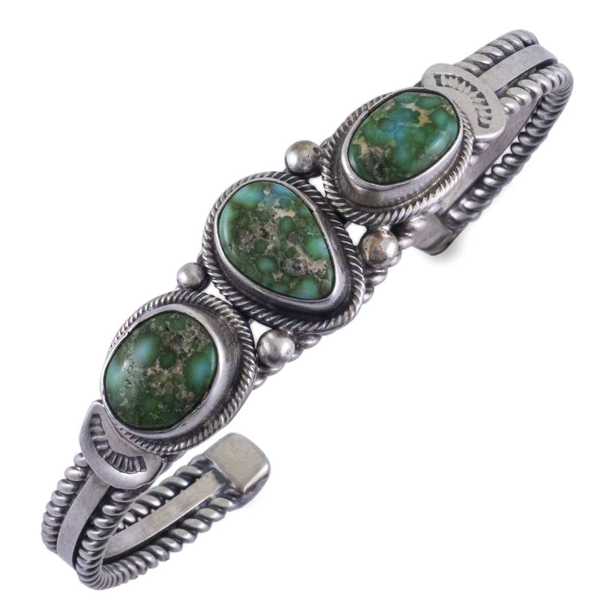 Kalifano Native American Jewelry Sonoran Gold Turquoise USA Native American Made 925 Sterling Silver Cuff NAB1600.004