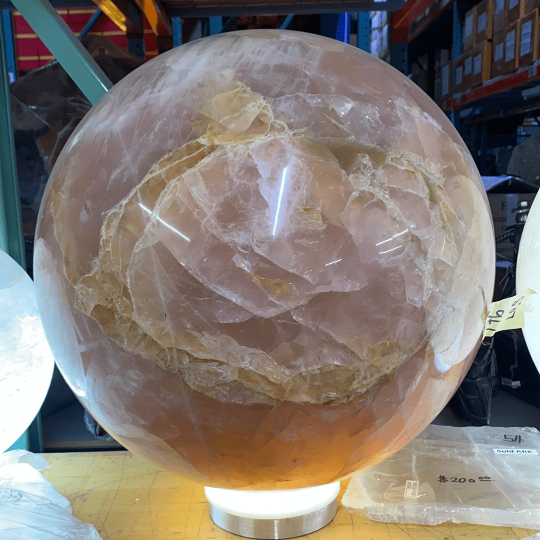 Kalifano One of a kind SQ30000.001 - Rose Quartz Sphere with Chloride - Brazil 80 kg, 176 lbs SQ30000.001