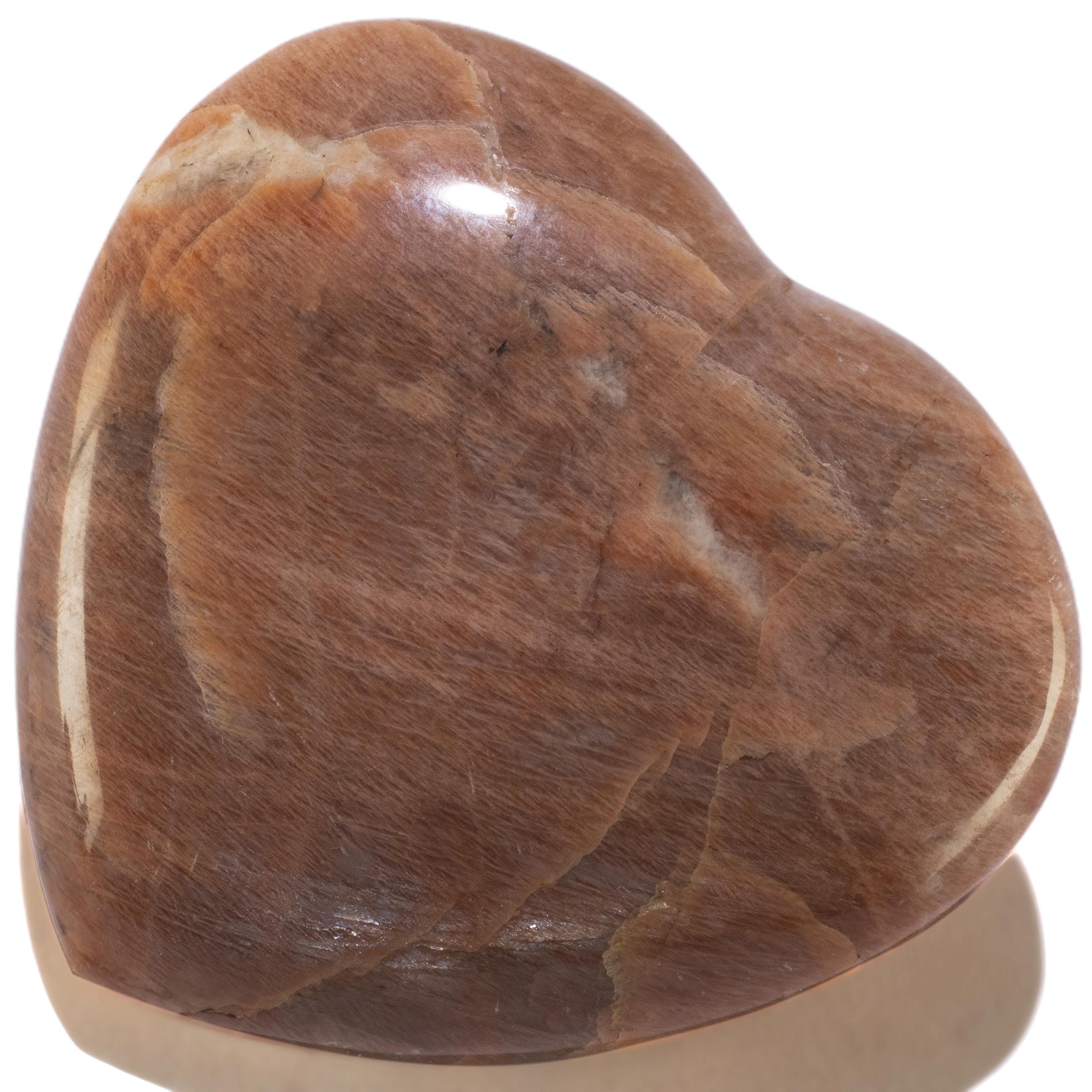 KALIFANO Peach Moonstone Peach Moonstone Gemstone Heart Carving 480g / 4.5in. GH500-PM