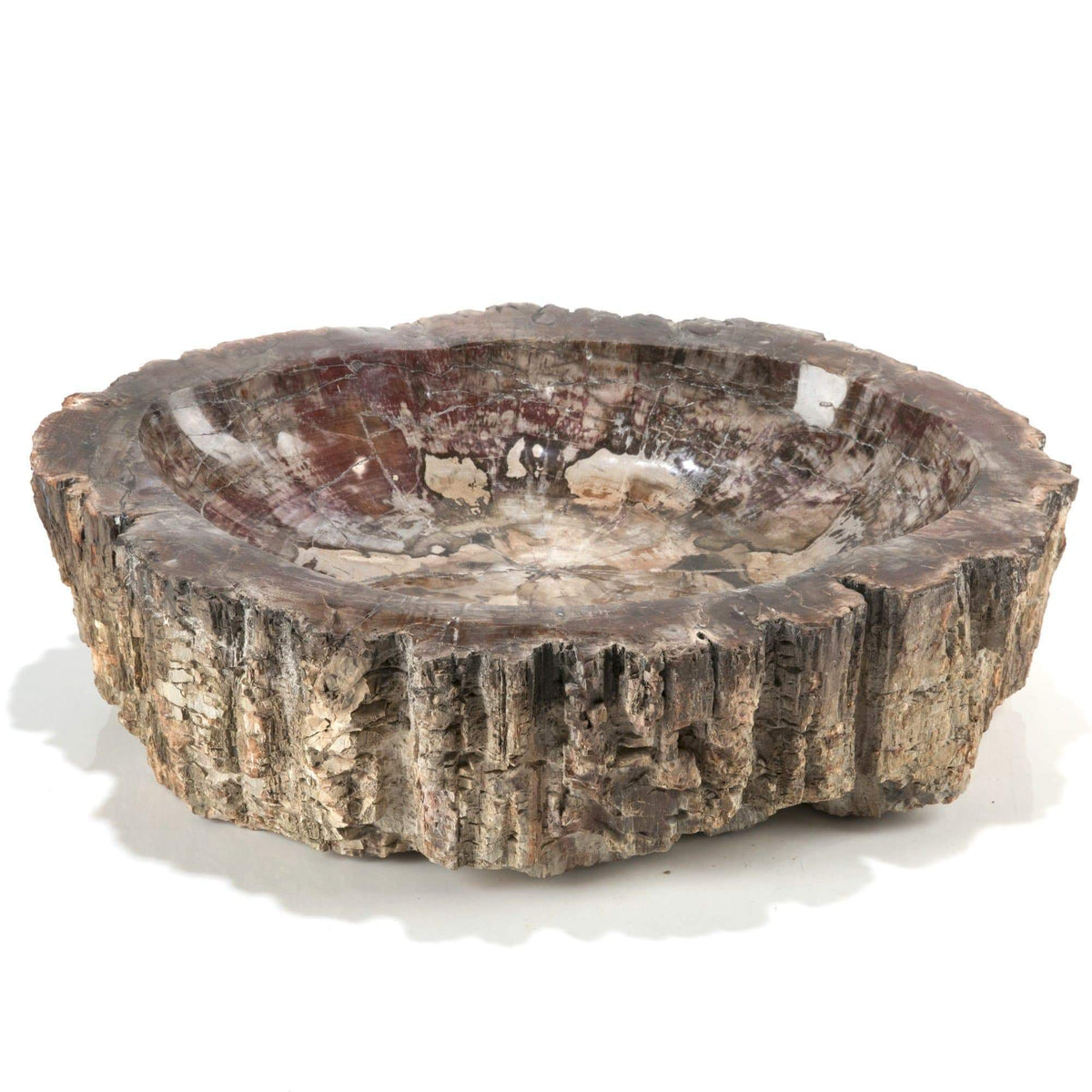 Kalifano Petrified Wood Natural Madagascar Petrified Wood Bowl PW7500.001