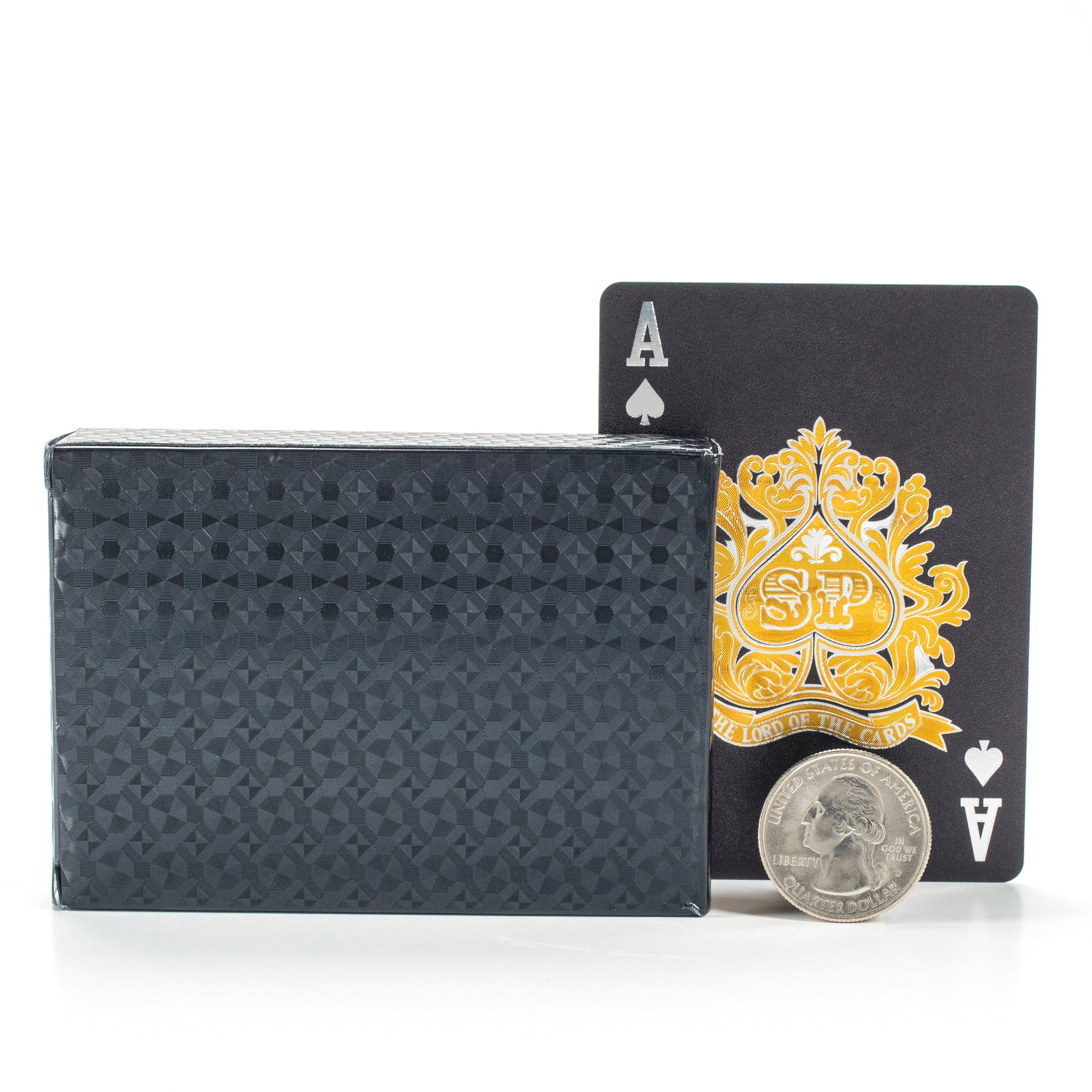 Kalifano Playing Cards Black Poker Playing Cards with Gold Foil FBA GPC-BP-G-FBA