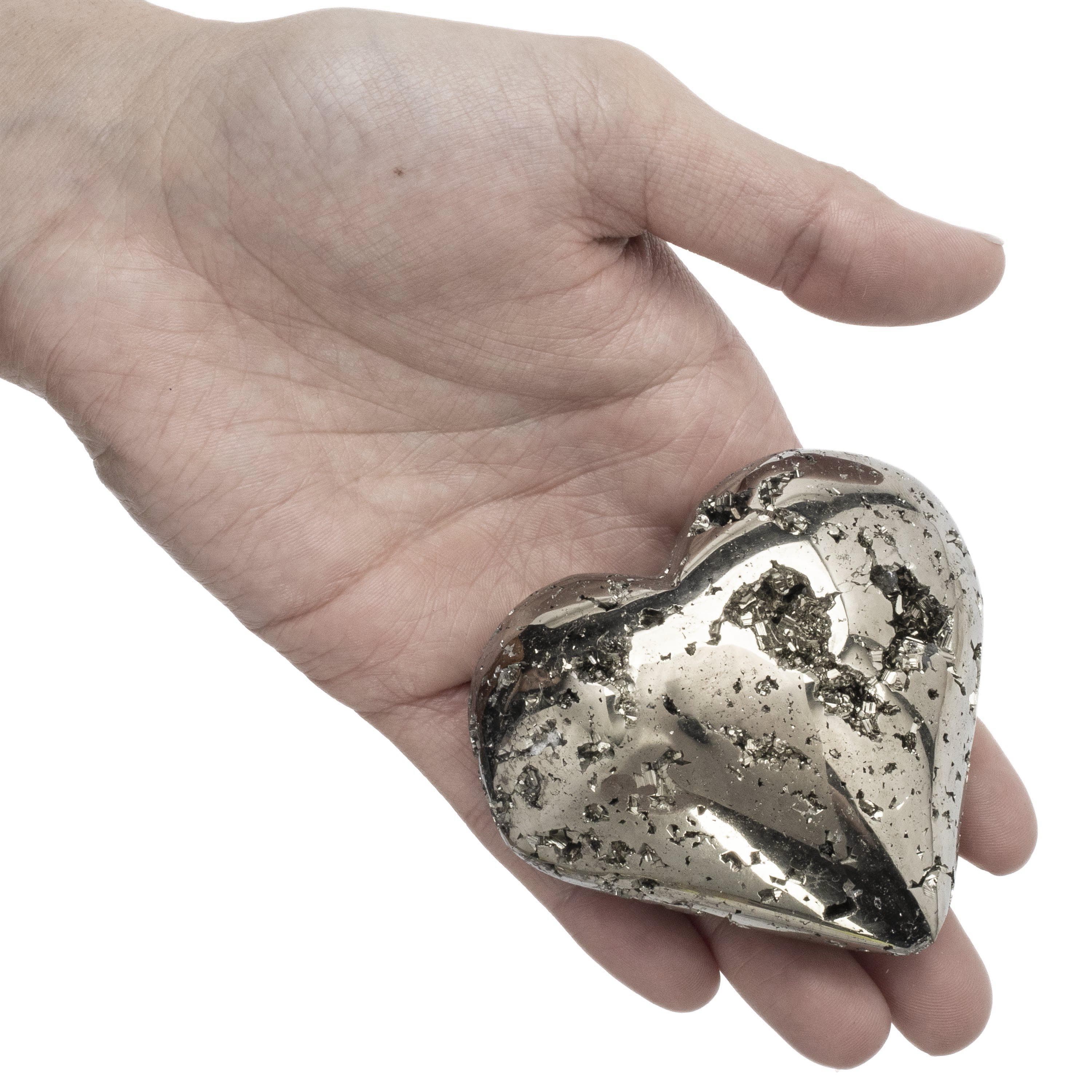 Kalifano Pyrite Pyrite Heart Carving 350 grams GH400-PC