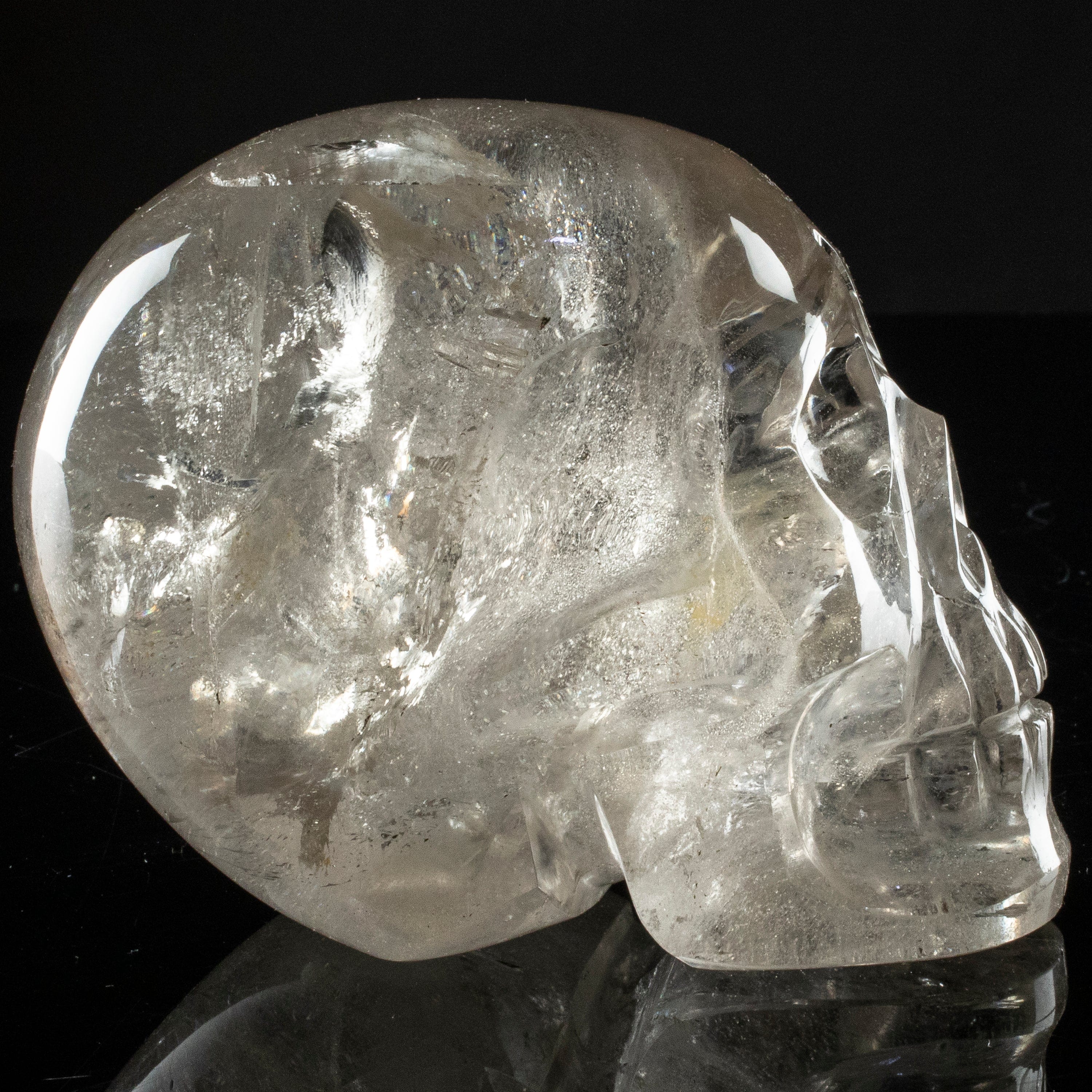 Kalifano Quartz Natural Brazilian Quartz Skull Carving - 4 in. SK3800.002