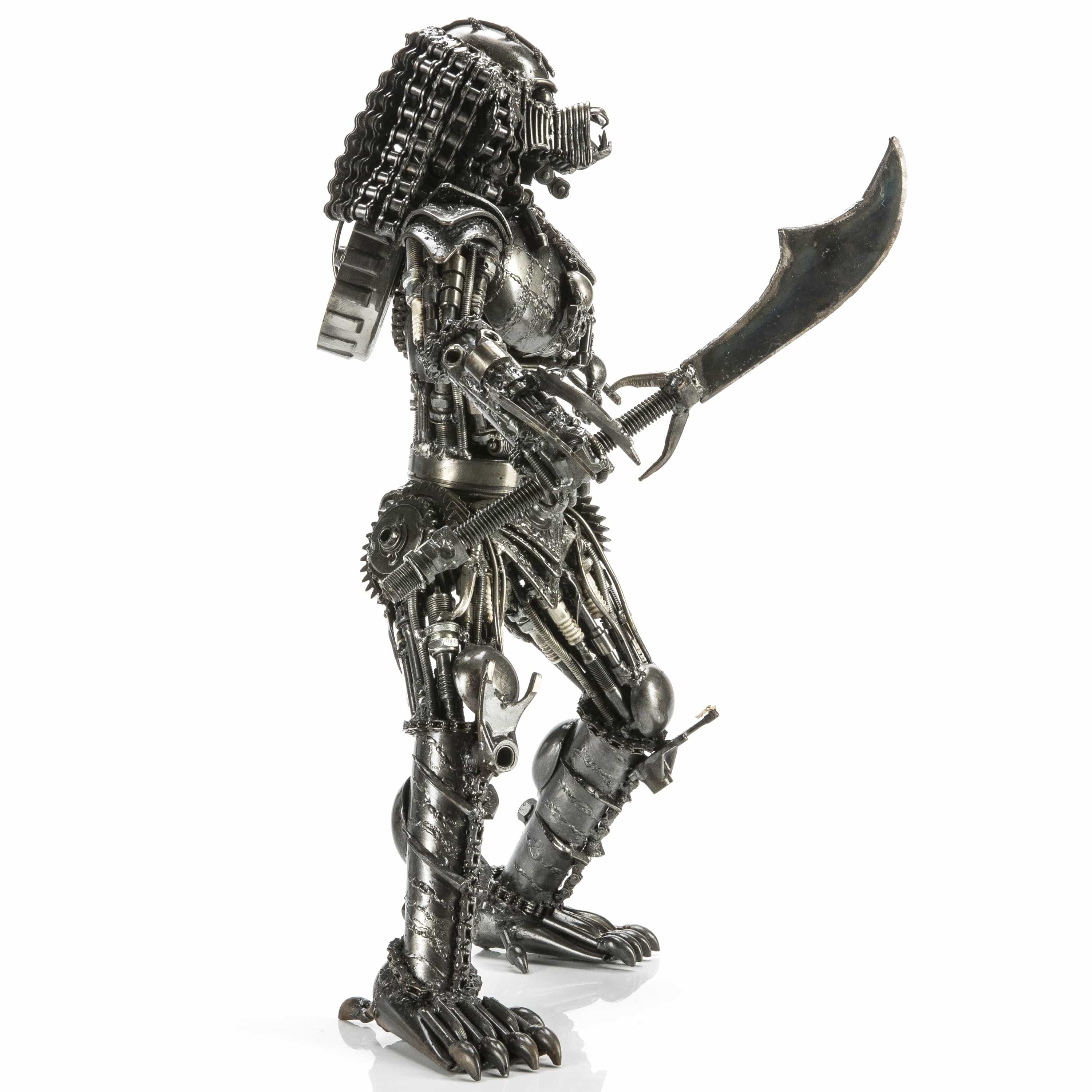 Kalifano Recycled Metal Art 23" Predator with Sword Inspired Recycled Metal Sculpture RMS-P58x41-S02