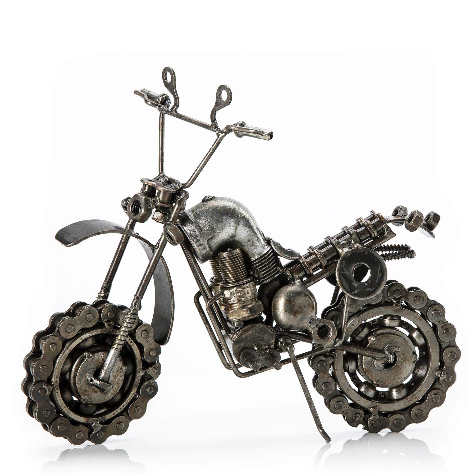 Kalifano Recycled Metal Art Motocross Inspired Recycled Metal Sculpture RMS-550MC-N