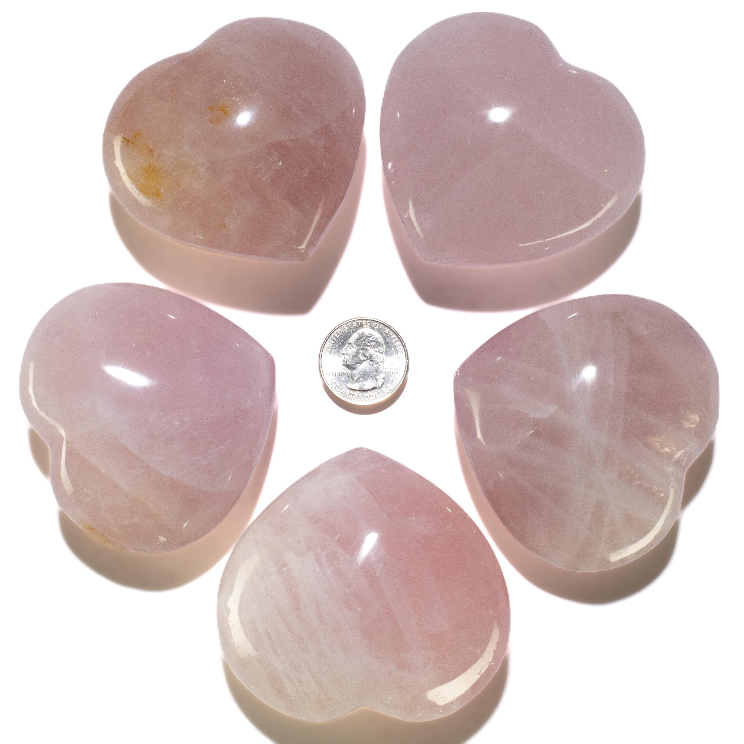 KALIFANO Rose Quartz Rose Quartz Gemstone Heart Carving 200g / 3in. GH200-RQ
