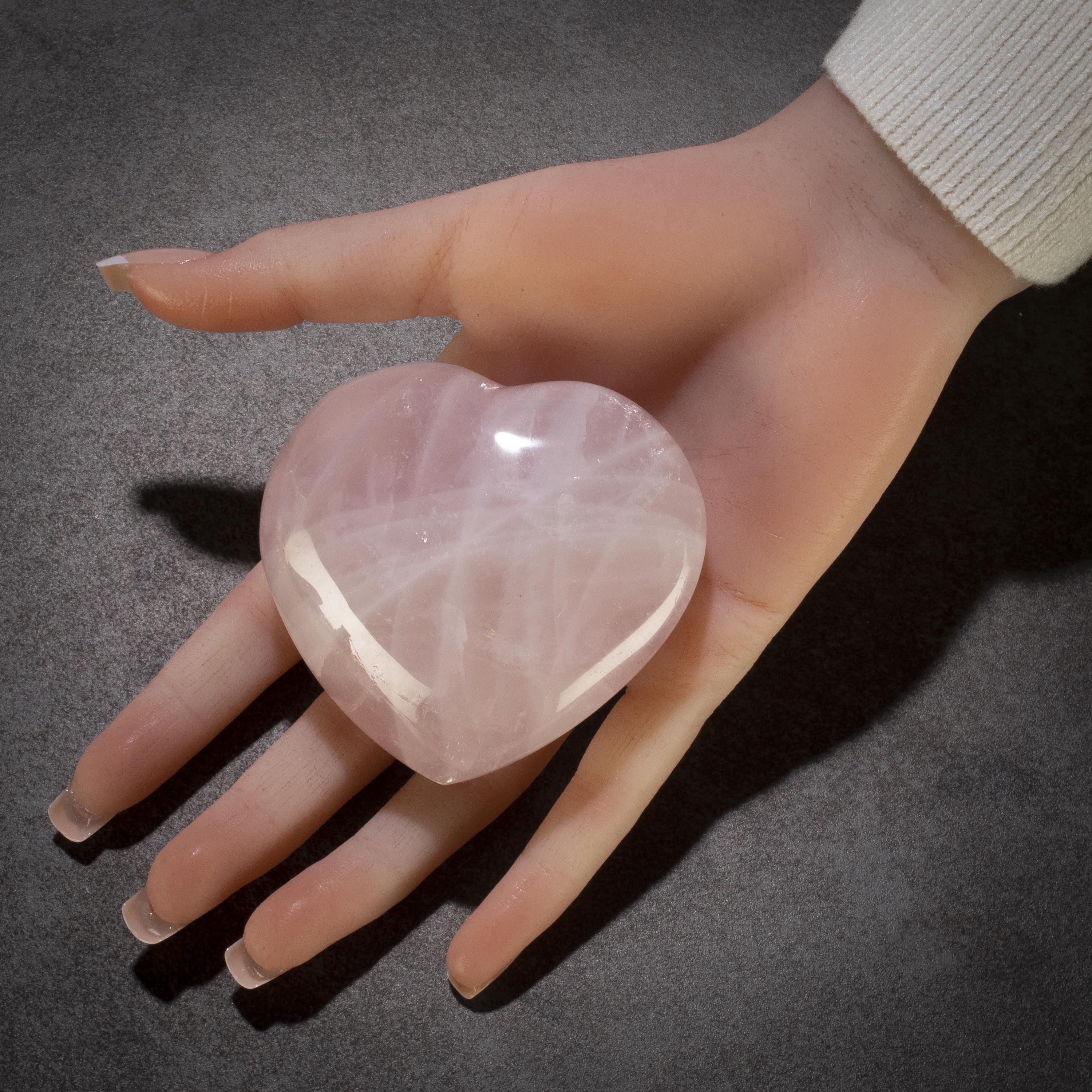 KALIFANO Rose Quartz Rose Quartz Gemstone Heart Carving 200g / 3in. GH200-RQ