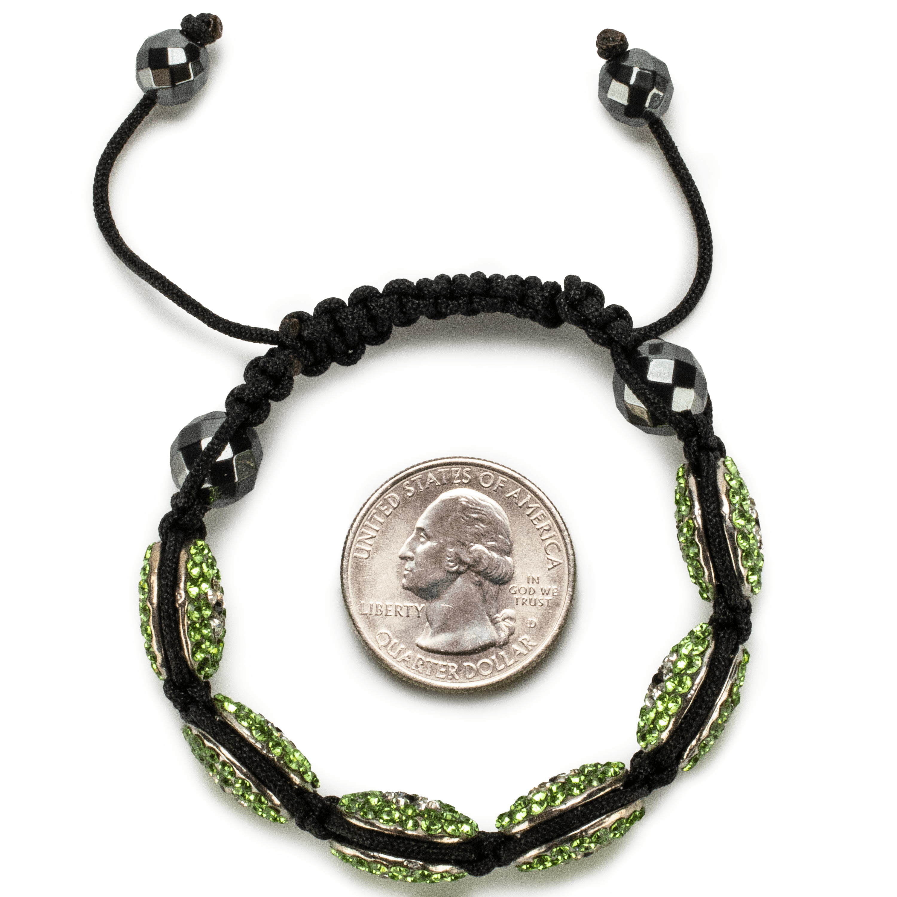 Kalifano Shamballa Bracelets Peridot Crystal Oval Shamballa Bracelet SBOV-EE-P