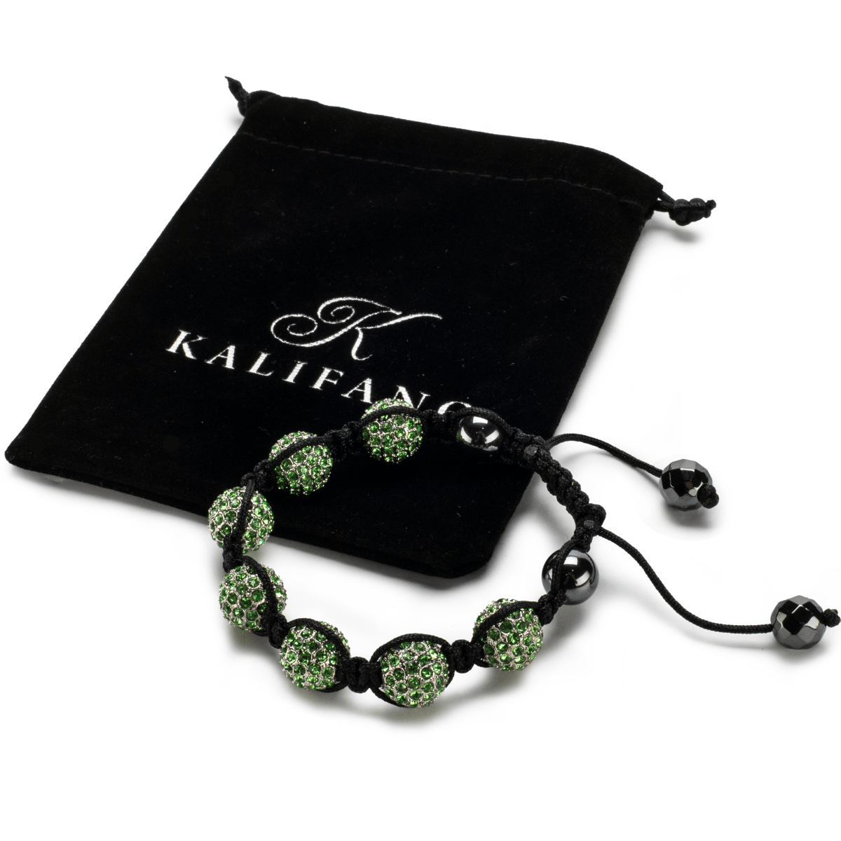 Kalifano Shamballa Bracelets Peridot Crystal Shamballa Bracelet SBM-XL-P