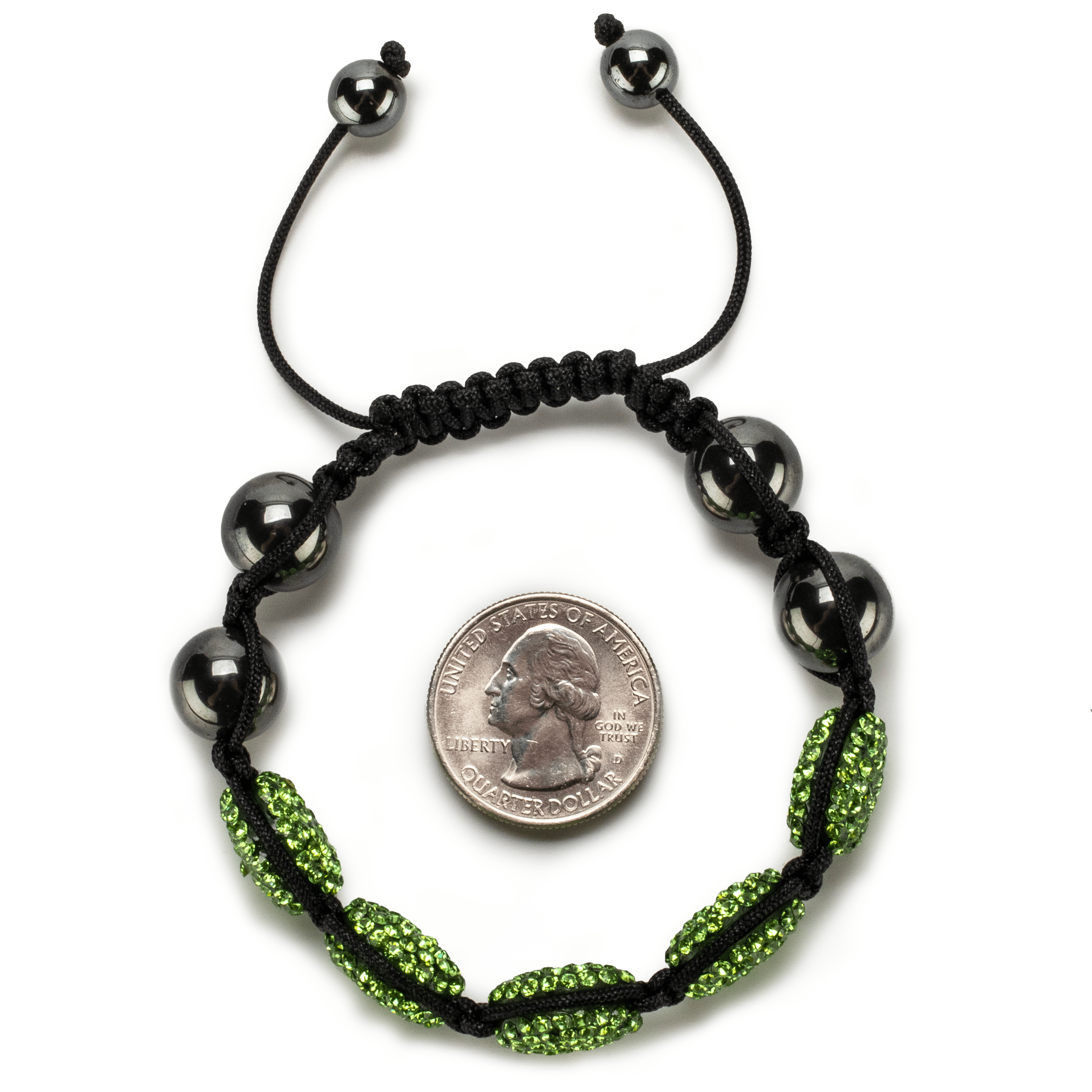 Kalifano Shamballa Bracelets Peridot Oval Shamballa Bracelet SBOV-P