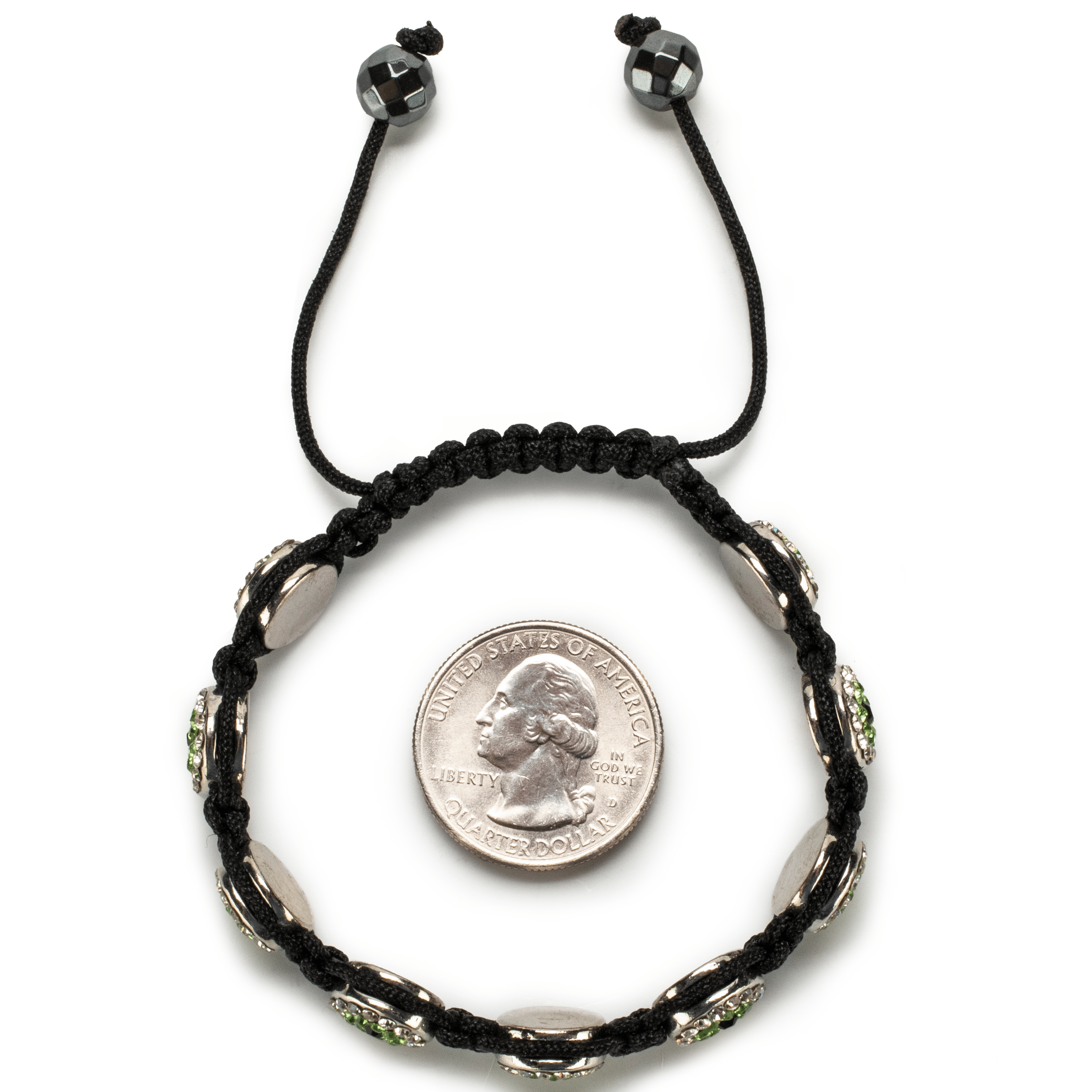 Kalifano Shamballa Bracelets Periodot Crystal Evil Eye Shamballa Bracelet SBMF-P