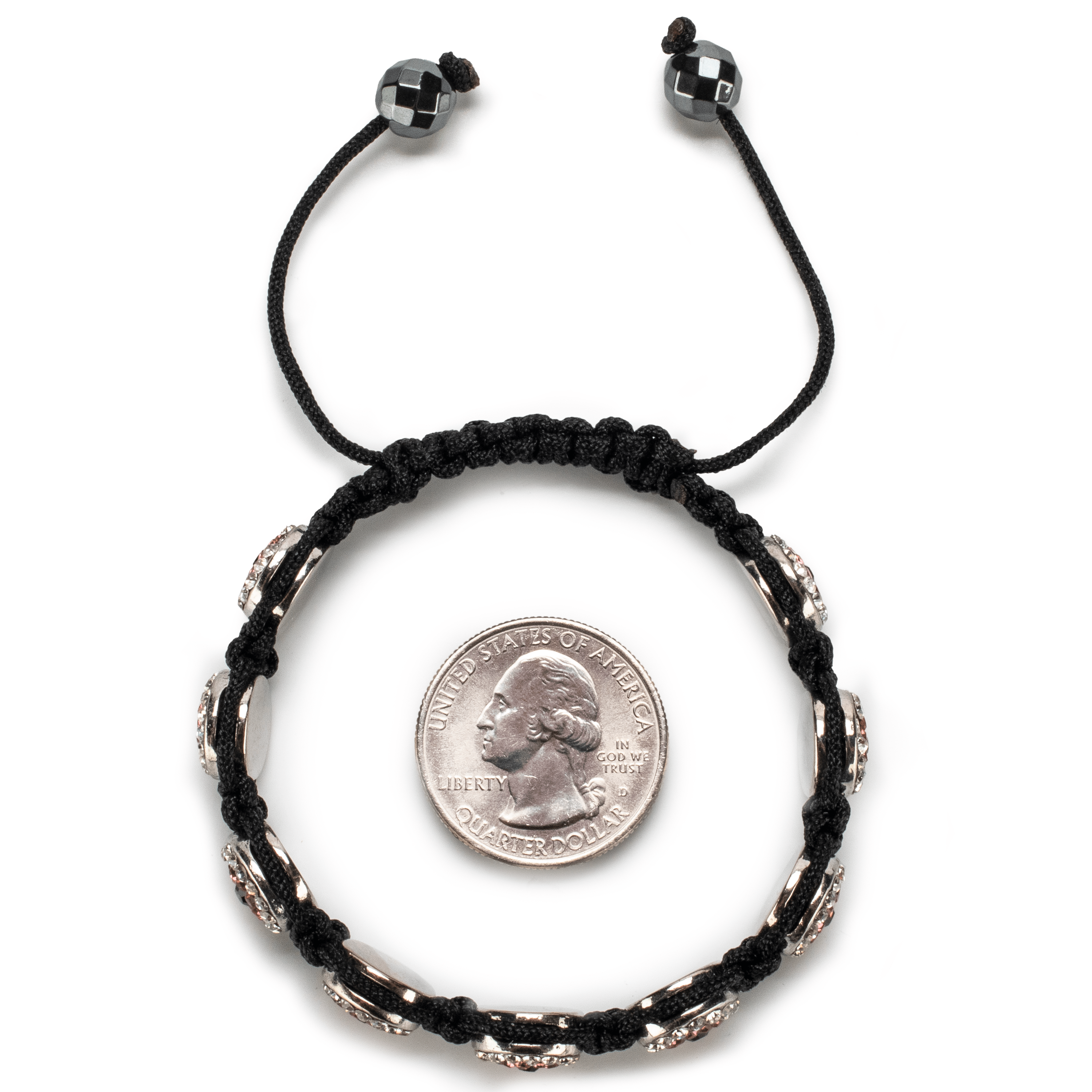 Kalifano Shamballa Bracelets Rose Crystal Evil Eye Shamballa Bracelet SBMF-R