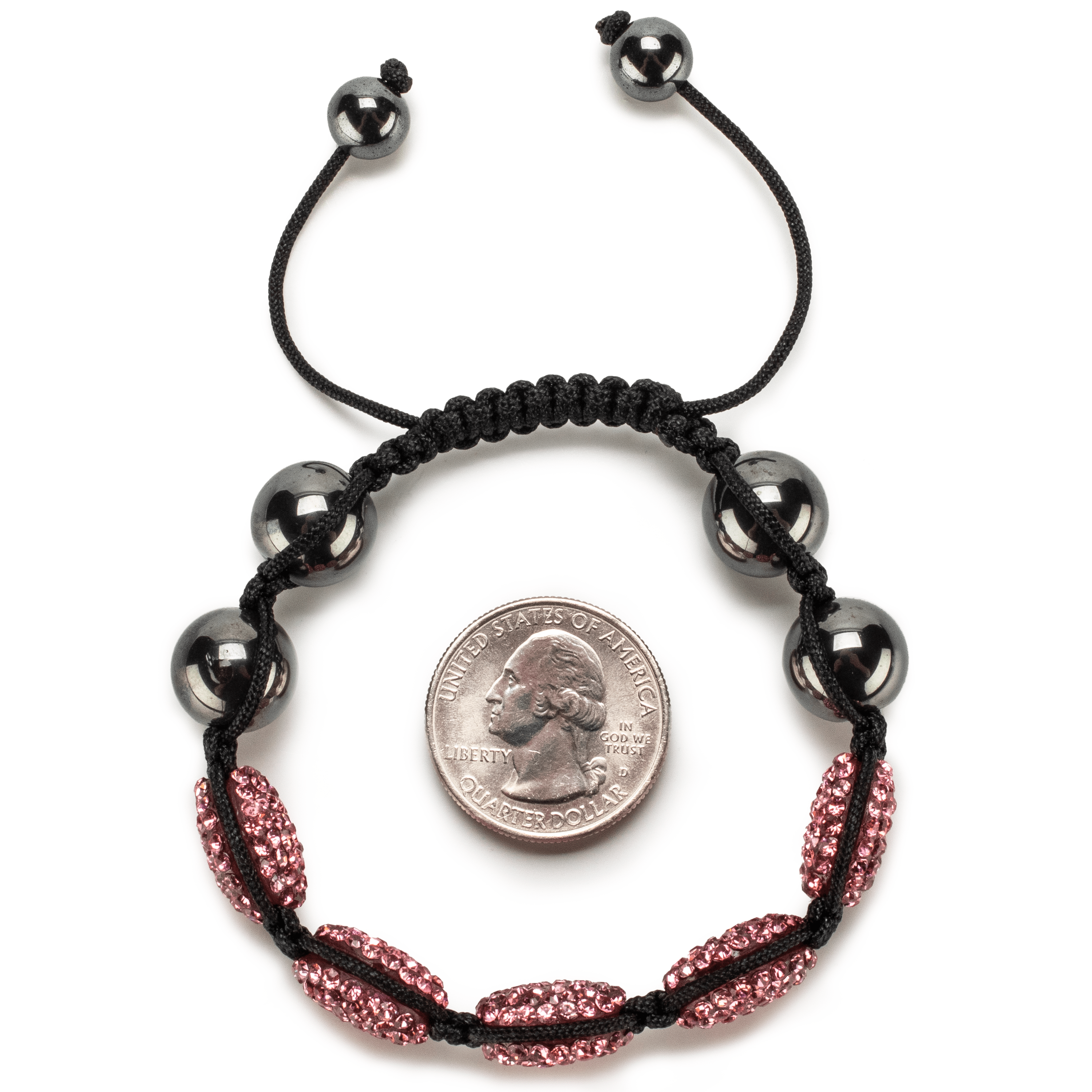 Kalifano Shamballa Bracelets Rose Crystal Oval Shamballa Bracelet SBOV-EE-R