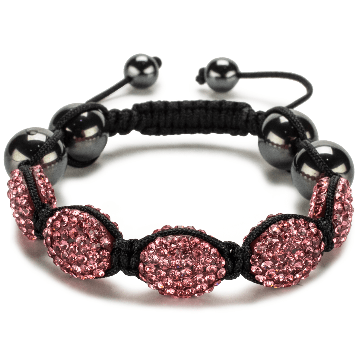 Kalifano Shamballa Bracelets Rose Crystal Oval Shamballa Bracelet SBOV-R