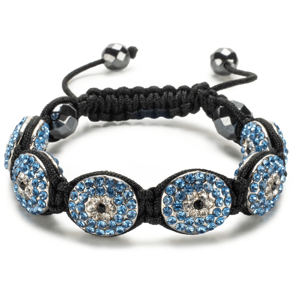 Kalifano Shamballa Bracelets Sapphire Crystal Oval Shamballa Bracelet SBOV-EE-S
